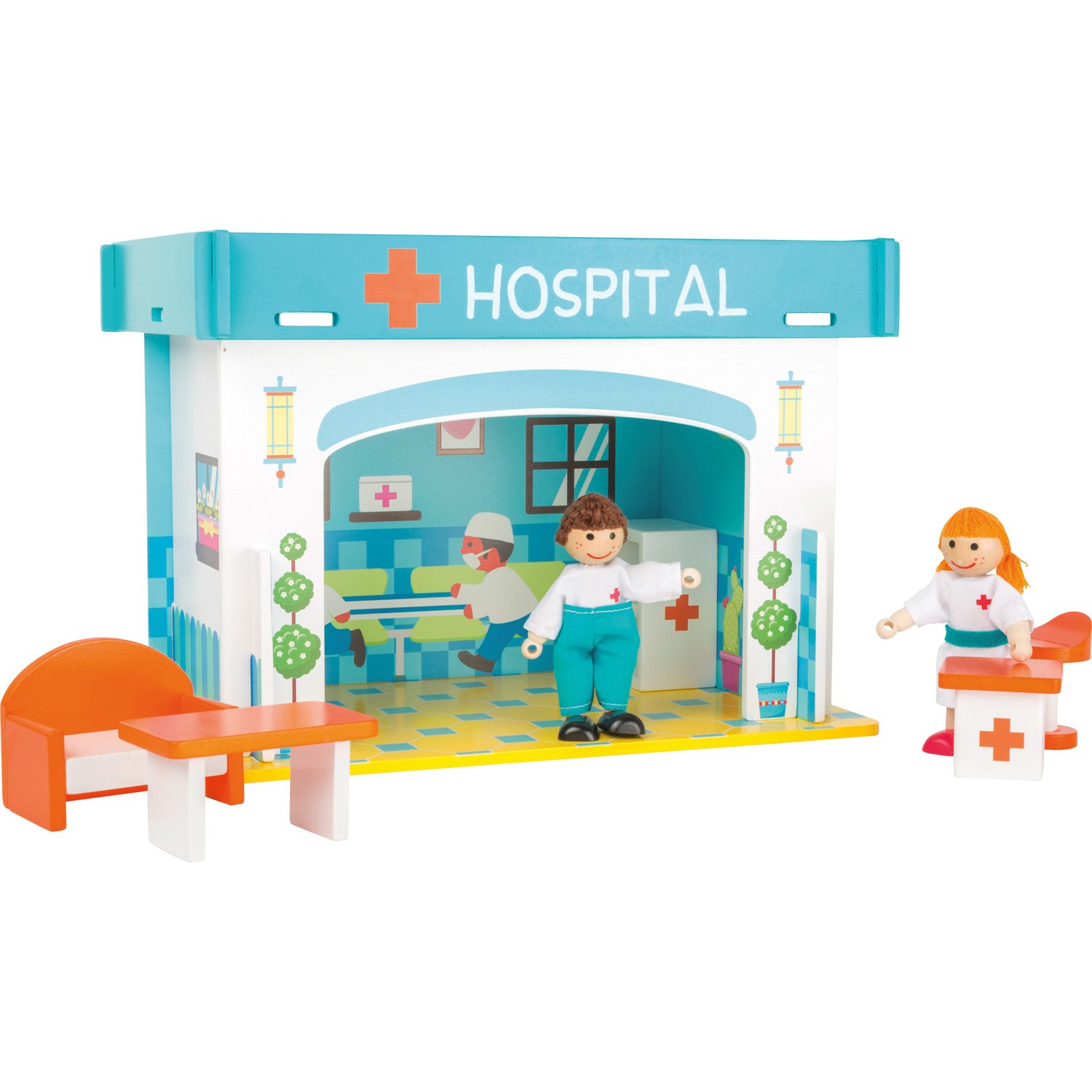smallfoot 10857 ospedale giocattolo legno con accessori