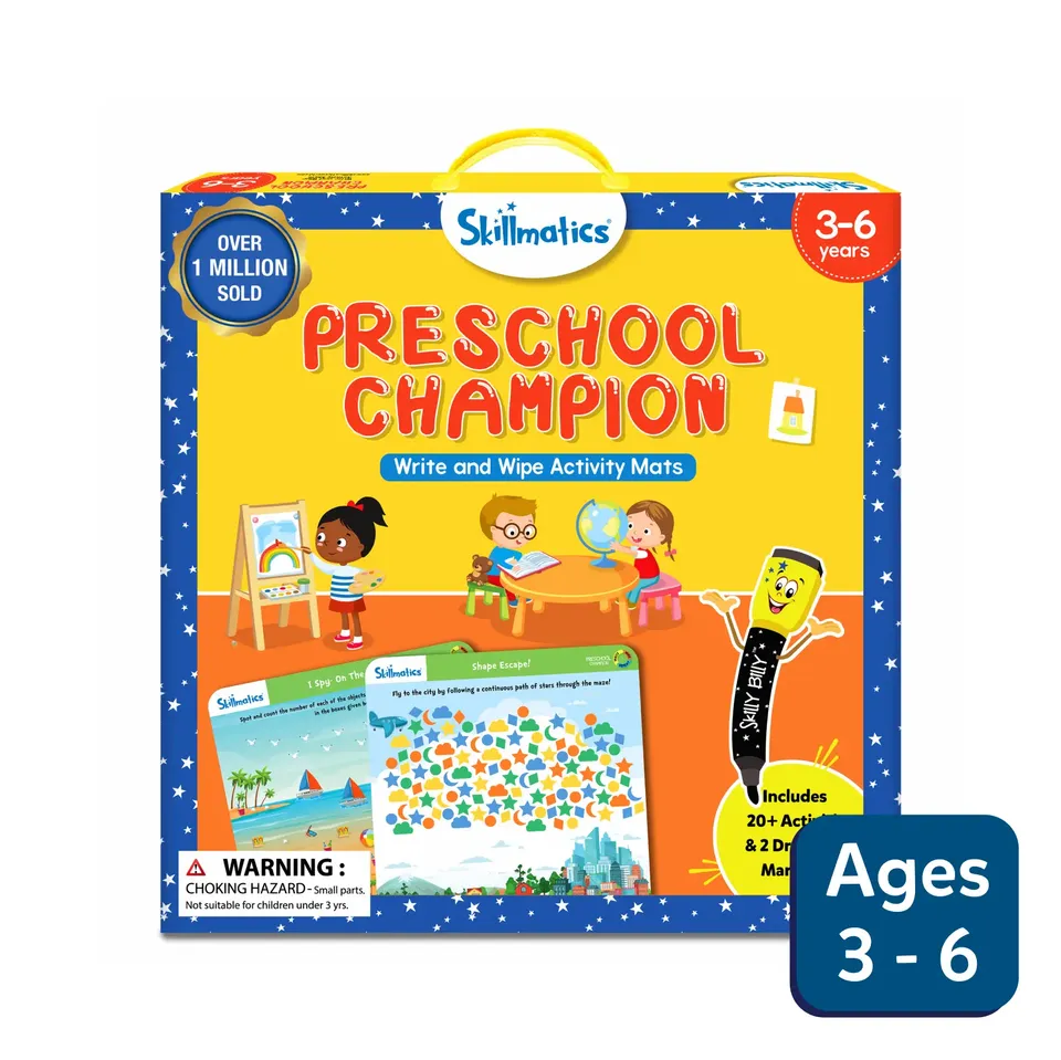Skillmatics Write Learn Preschool Champion schede didattiche 17 attività