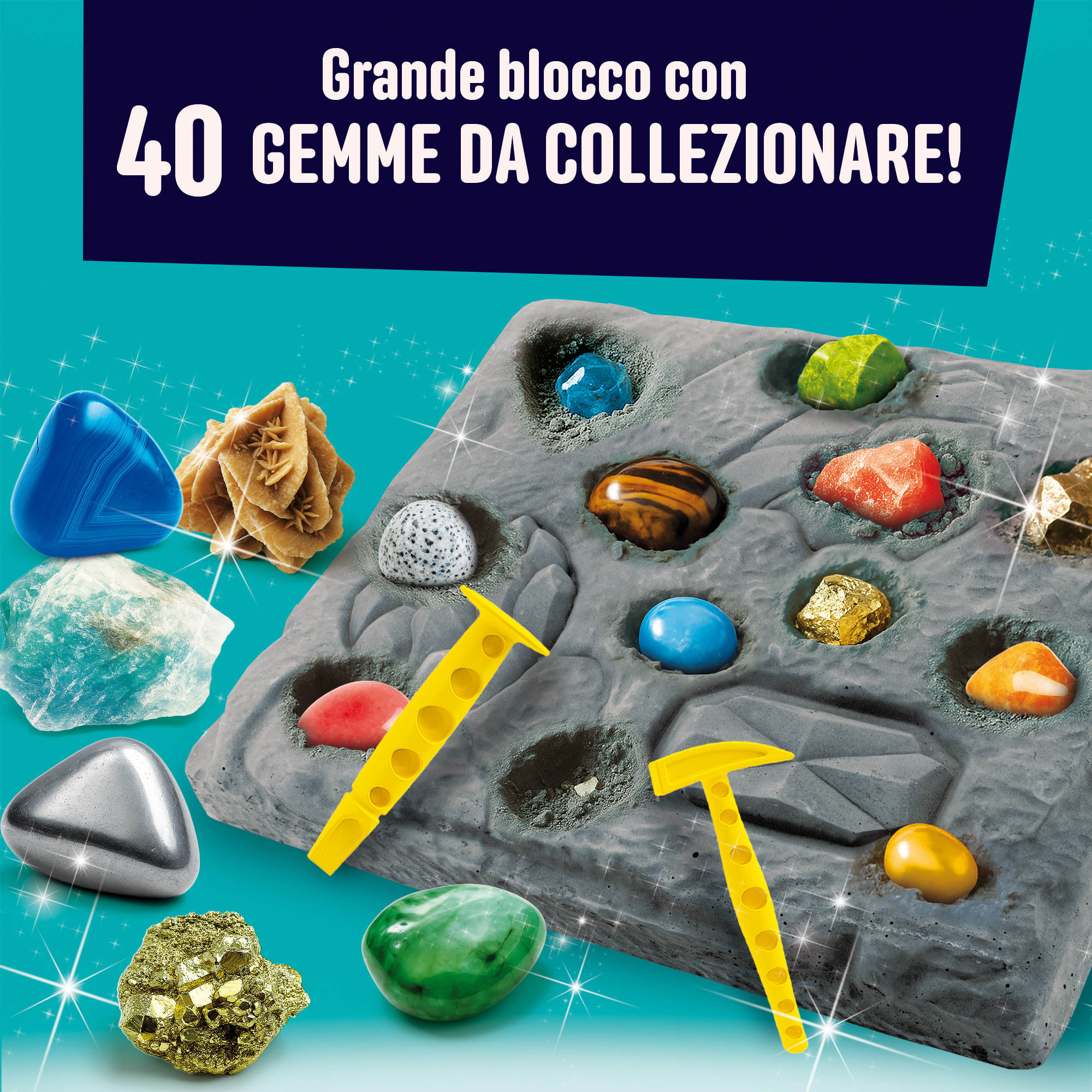 Lisciani I'm a Genius Grande Laboratorio Gemme kit scavo 40 gemme