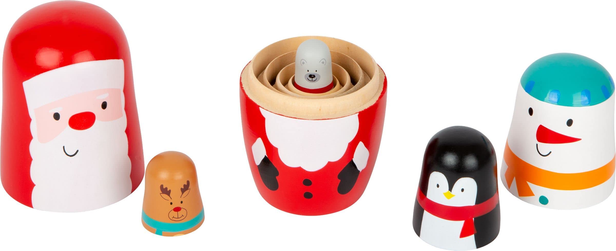 smallfoot 11771 Matrioska Natale in Legno 5 Pezzi