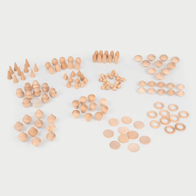 Tickit Wooden Treasures Natural Set loose parts legno 120 pezzi
