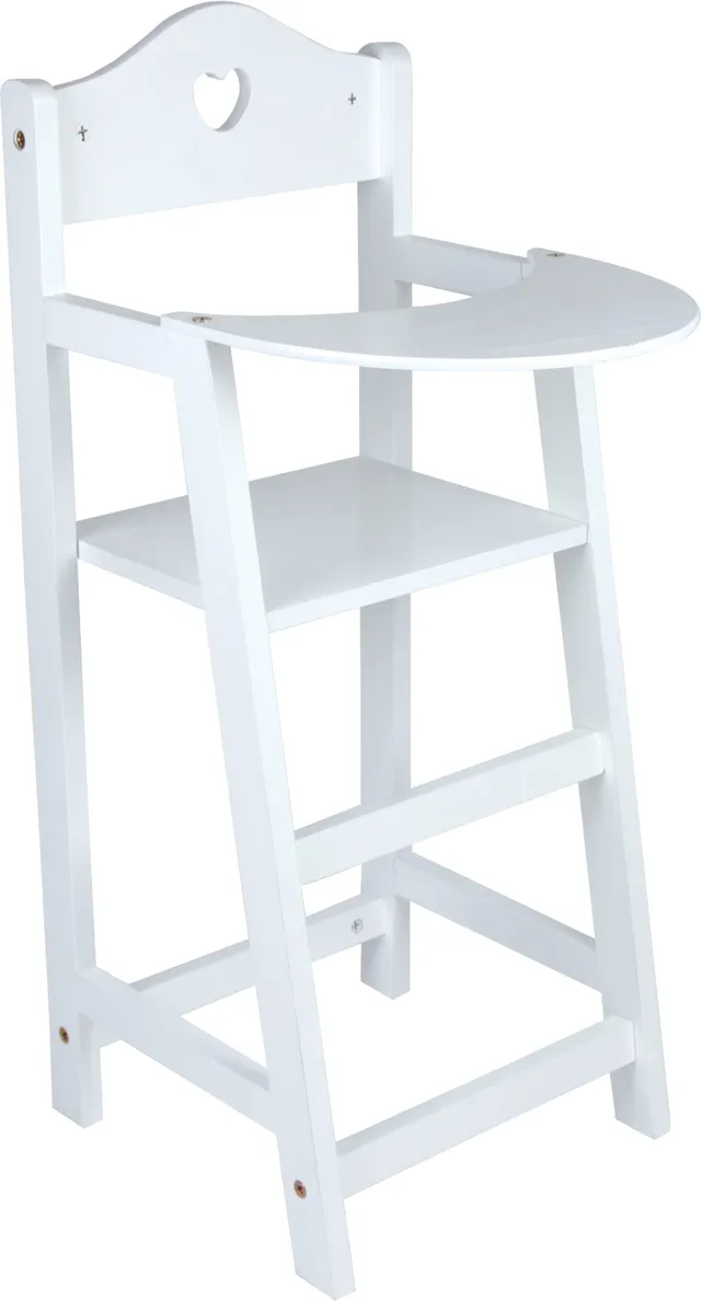 smallfoot Seggiolone Bambole in Legno Bianco con Cuore