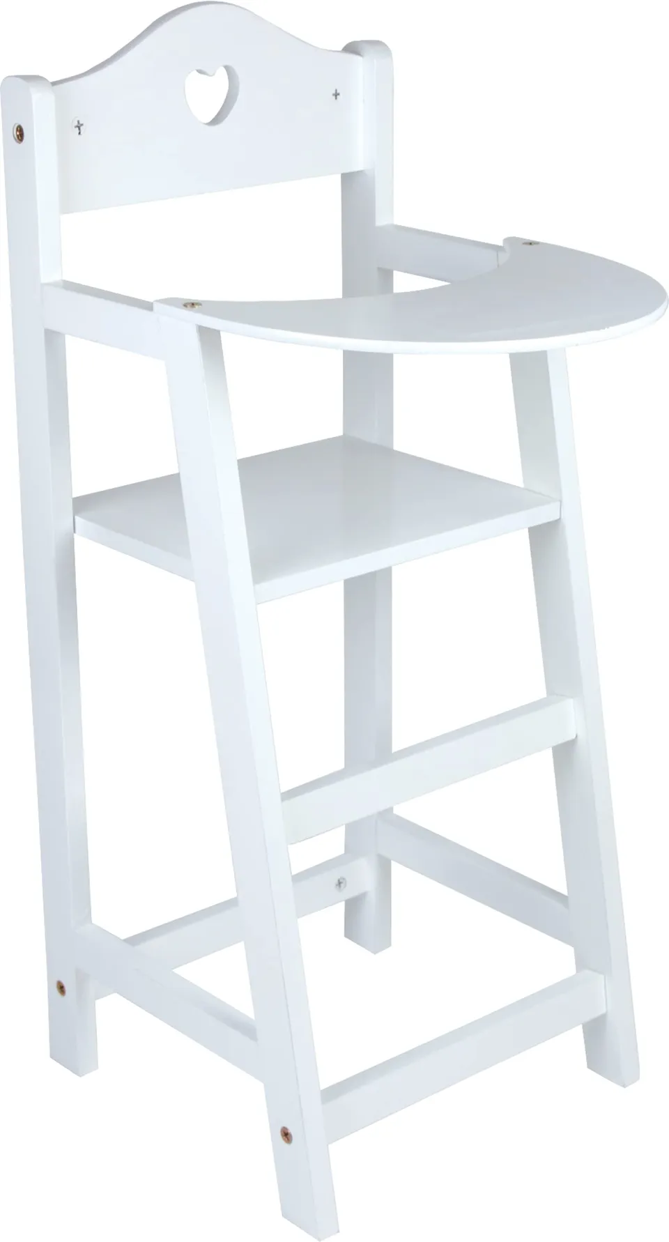 smallfoot Seggiolone Bambole in Legno Bianco con Cuore