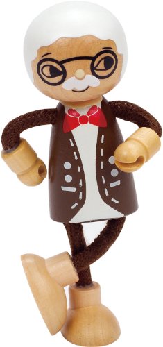 Hape Famiglia Moderna Nonno bambola legno arti flessibili