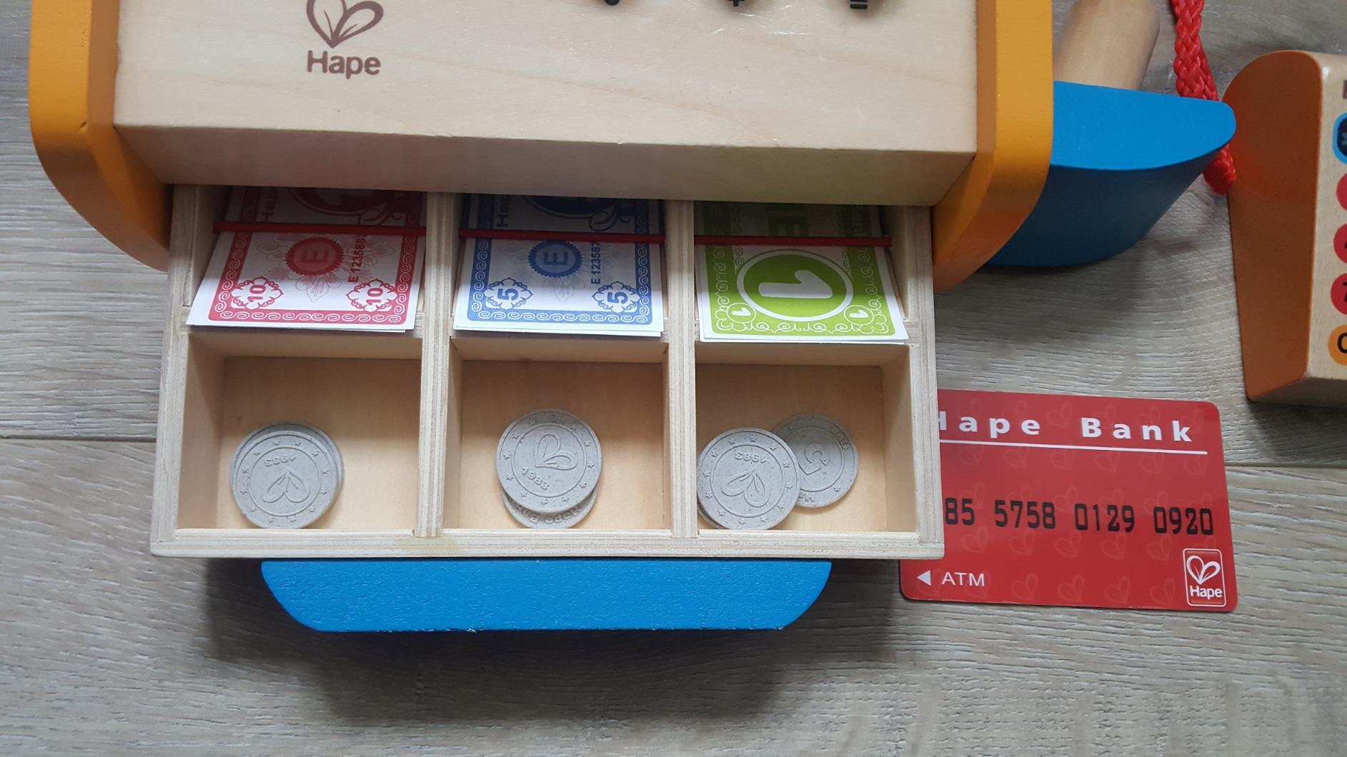 Hape E3121 registratore di cassa giocattolo legno gioco ruolo