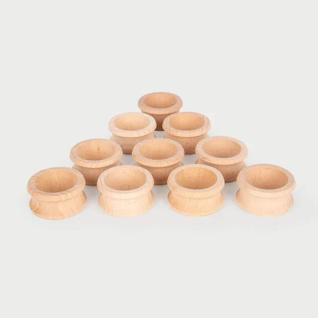 Tickit Natural Wooden Napkin Rings anelli legno 10 pezzi