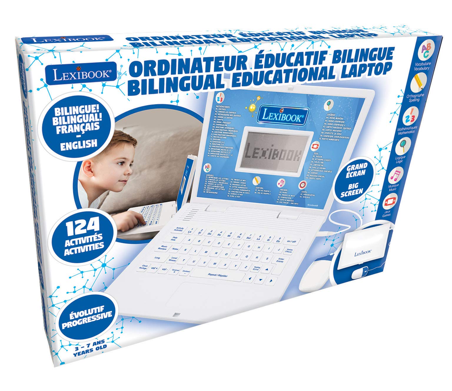 Lexibook Powerman computer educativo bilingue 124 attività