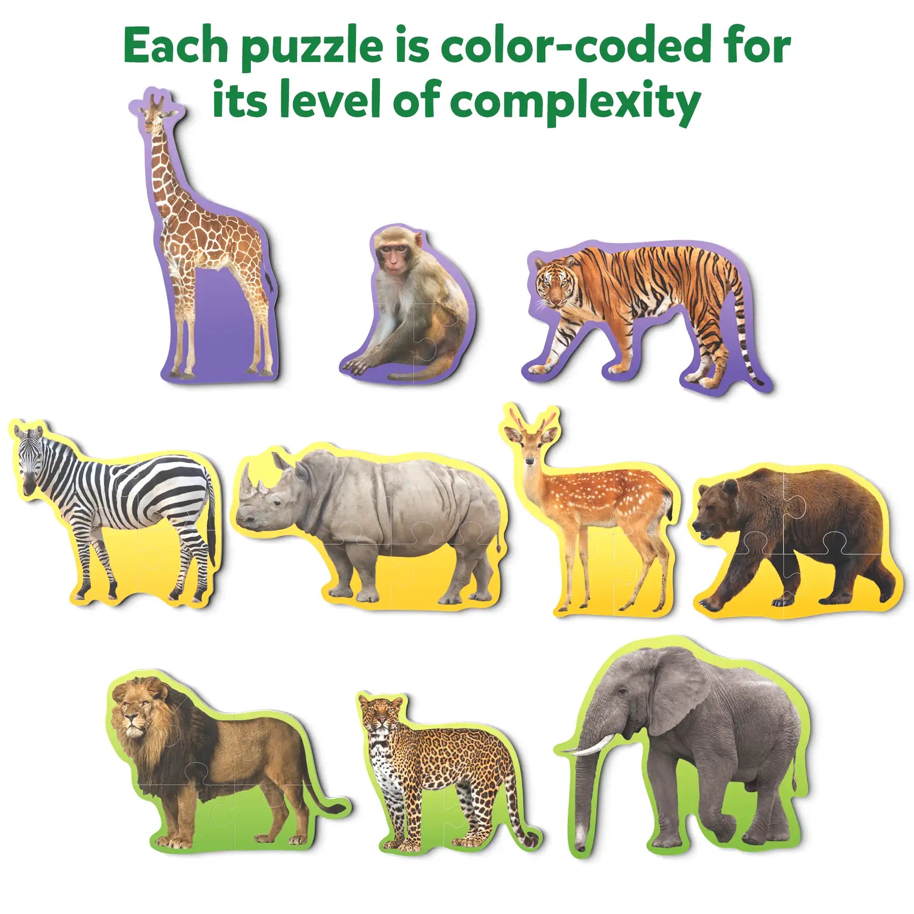 Skillmatics Step By Step Wild Animals puzzle 10 pezzi 3+ anni