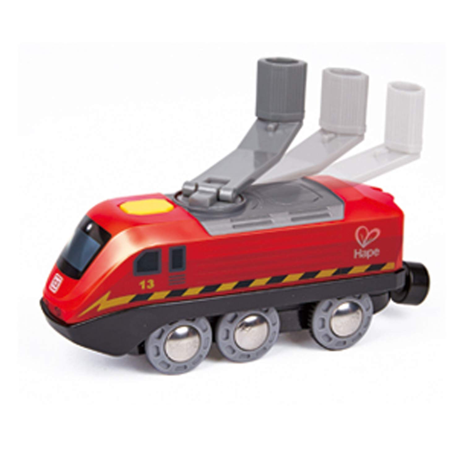 Hape treno a dinamo rosso giocattolo in legno
