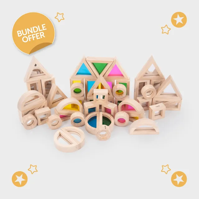 Tickit Rainbow Blocks Mirror Blocks Bundle costruzioni 48 pezzi