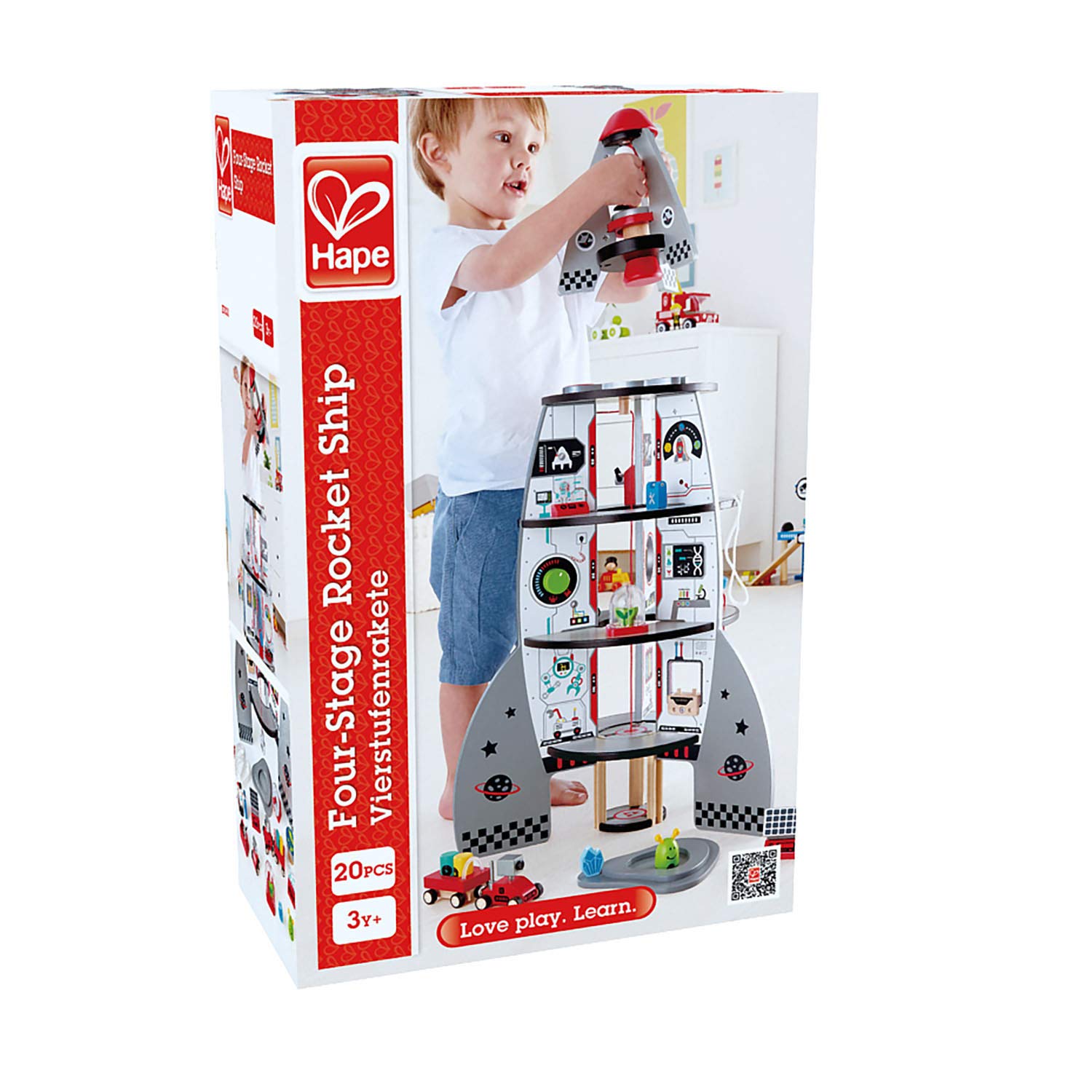 Hape Razzo Spaziale legno 4 piani gioco ruolo 20 pezzi