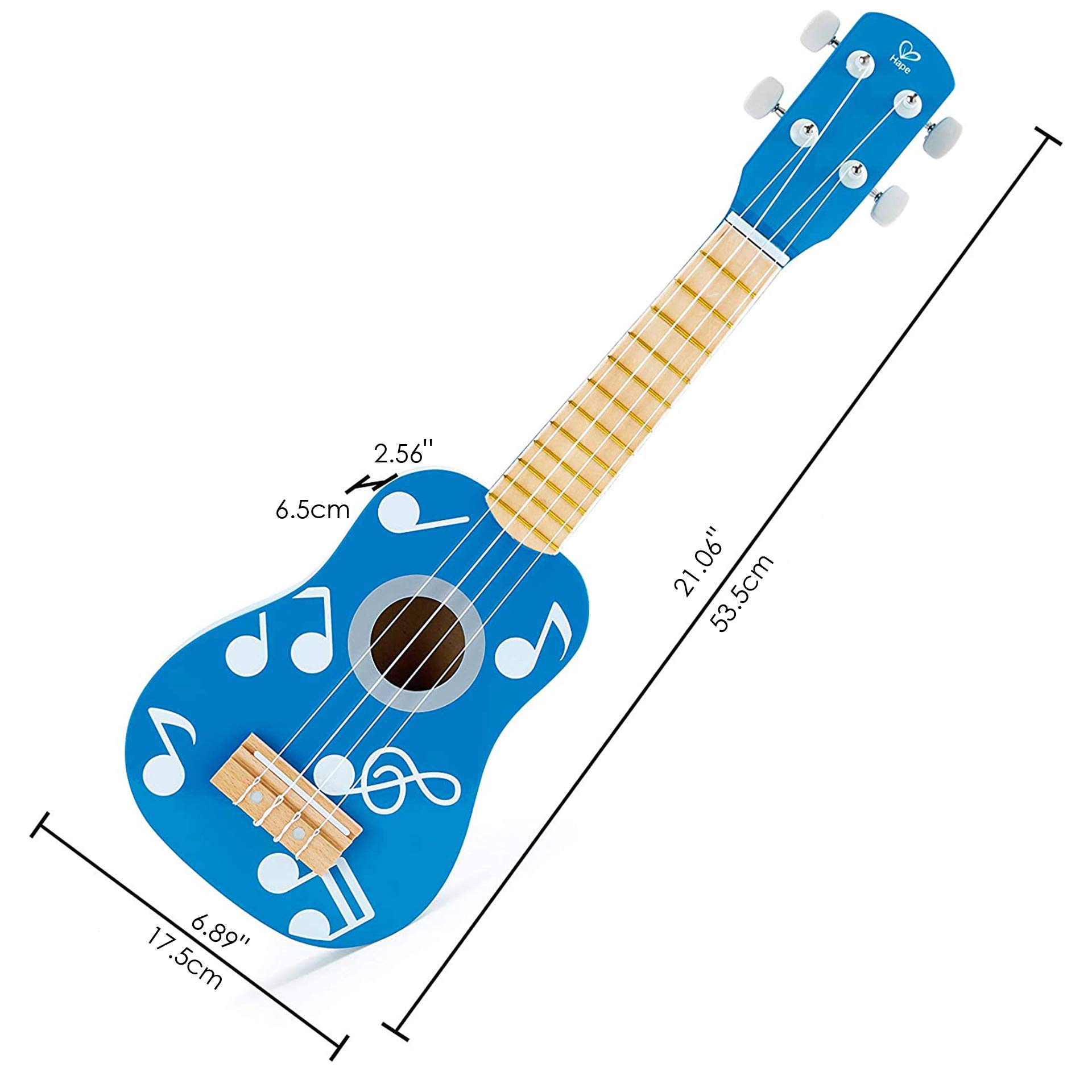Hape E0604 ukulele giocattolo in legno blu