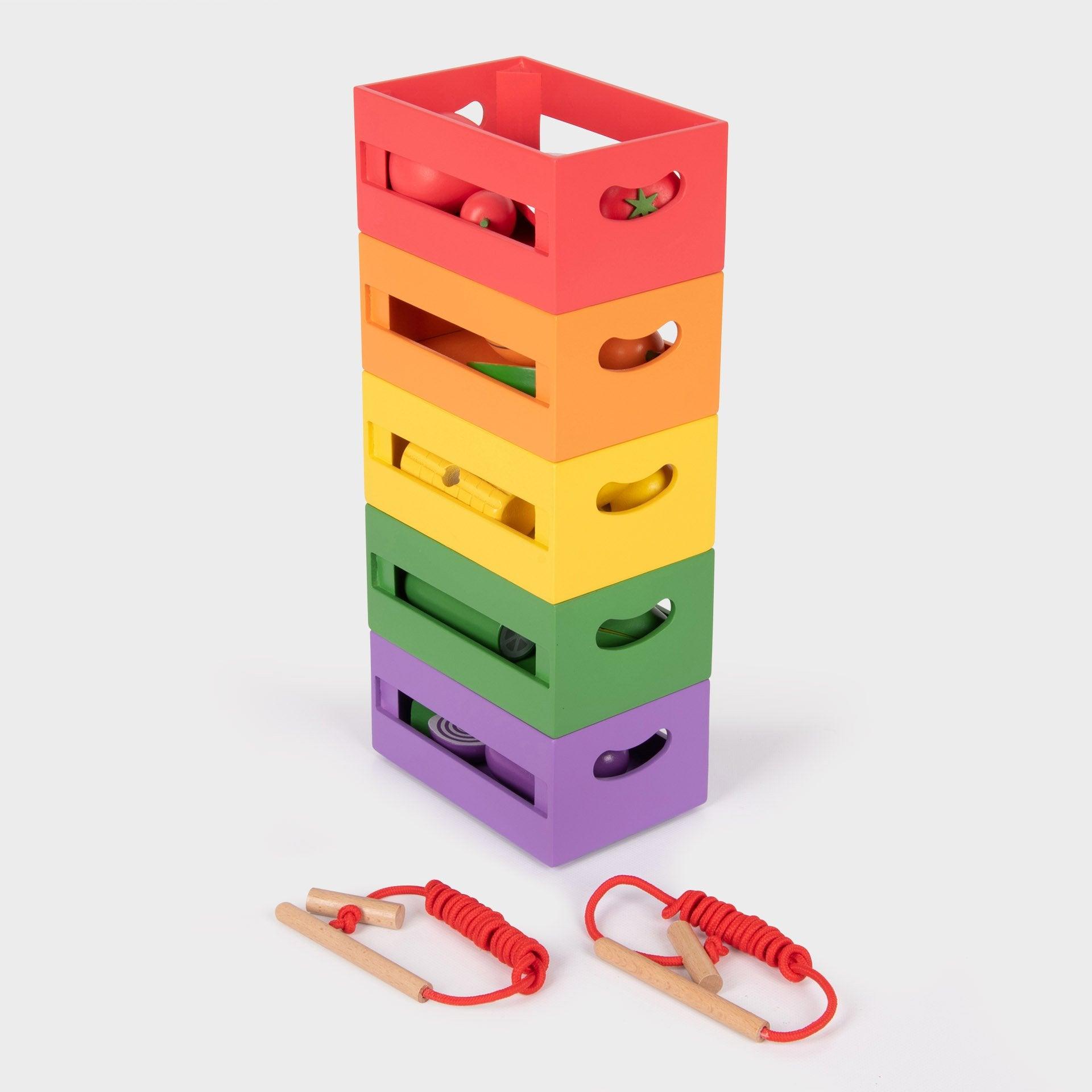 Tickit Wooden Sorting cassette frutta verdura 28 pezzi filo