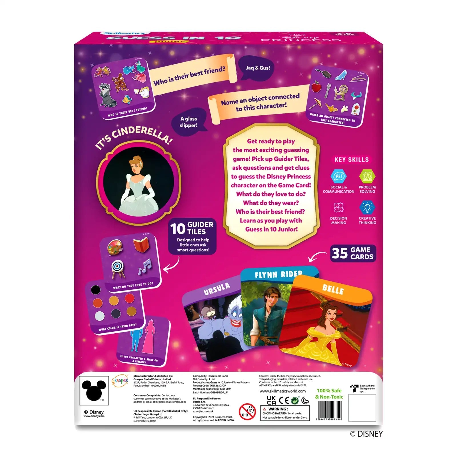 Skillmatics Guess in 10 Junior Disney Princess carte 3-6 anni