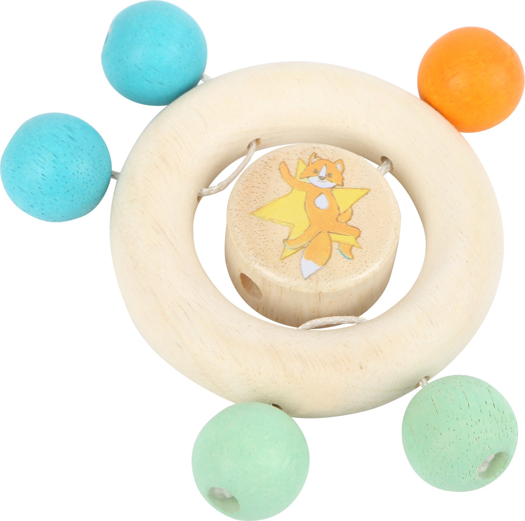 smallfoot Lex sonaglio legno volpe neonato anello presa