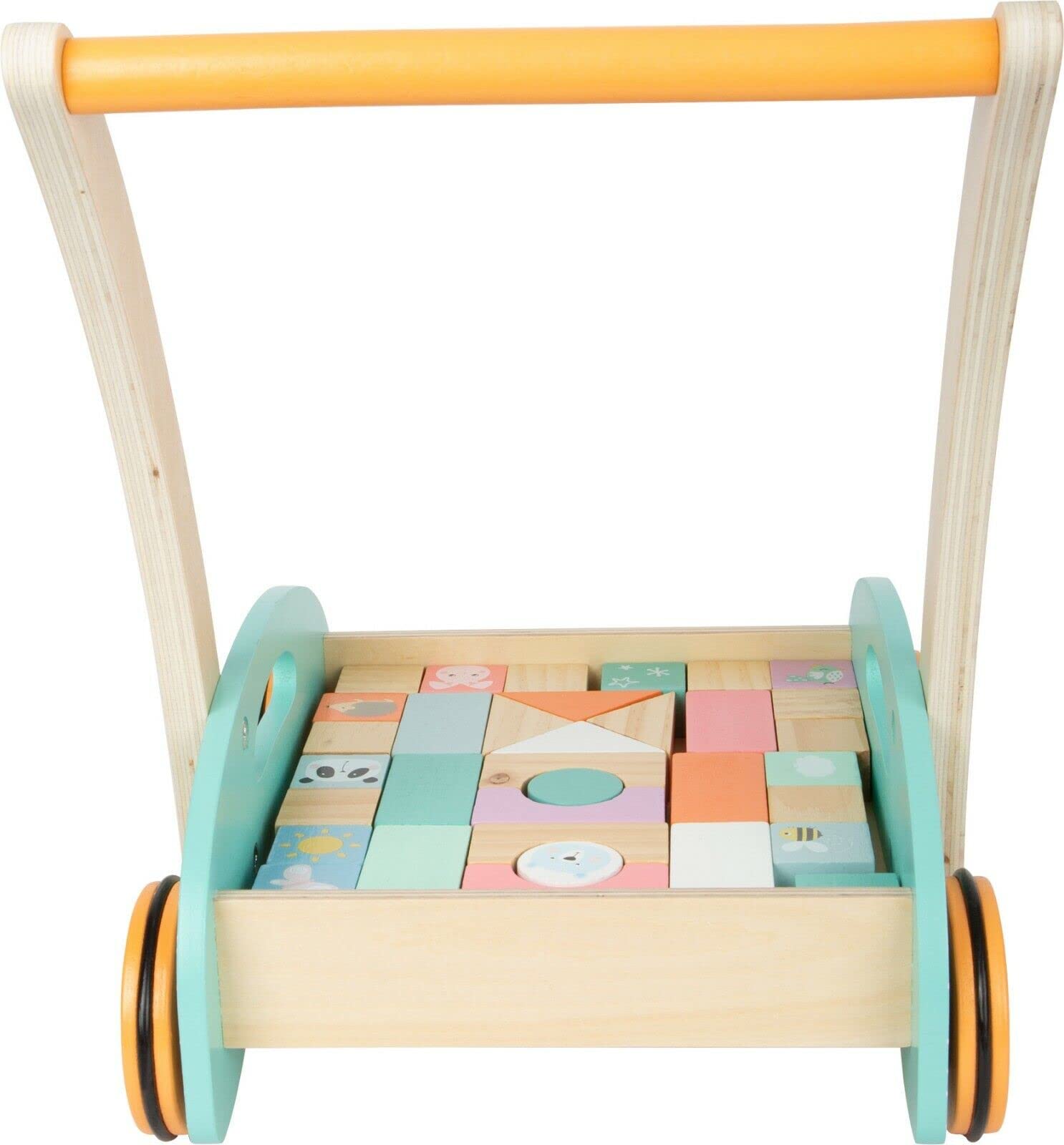small foot 11766 carrello primipassi legno pastello 34 pezzi