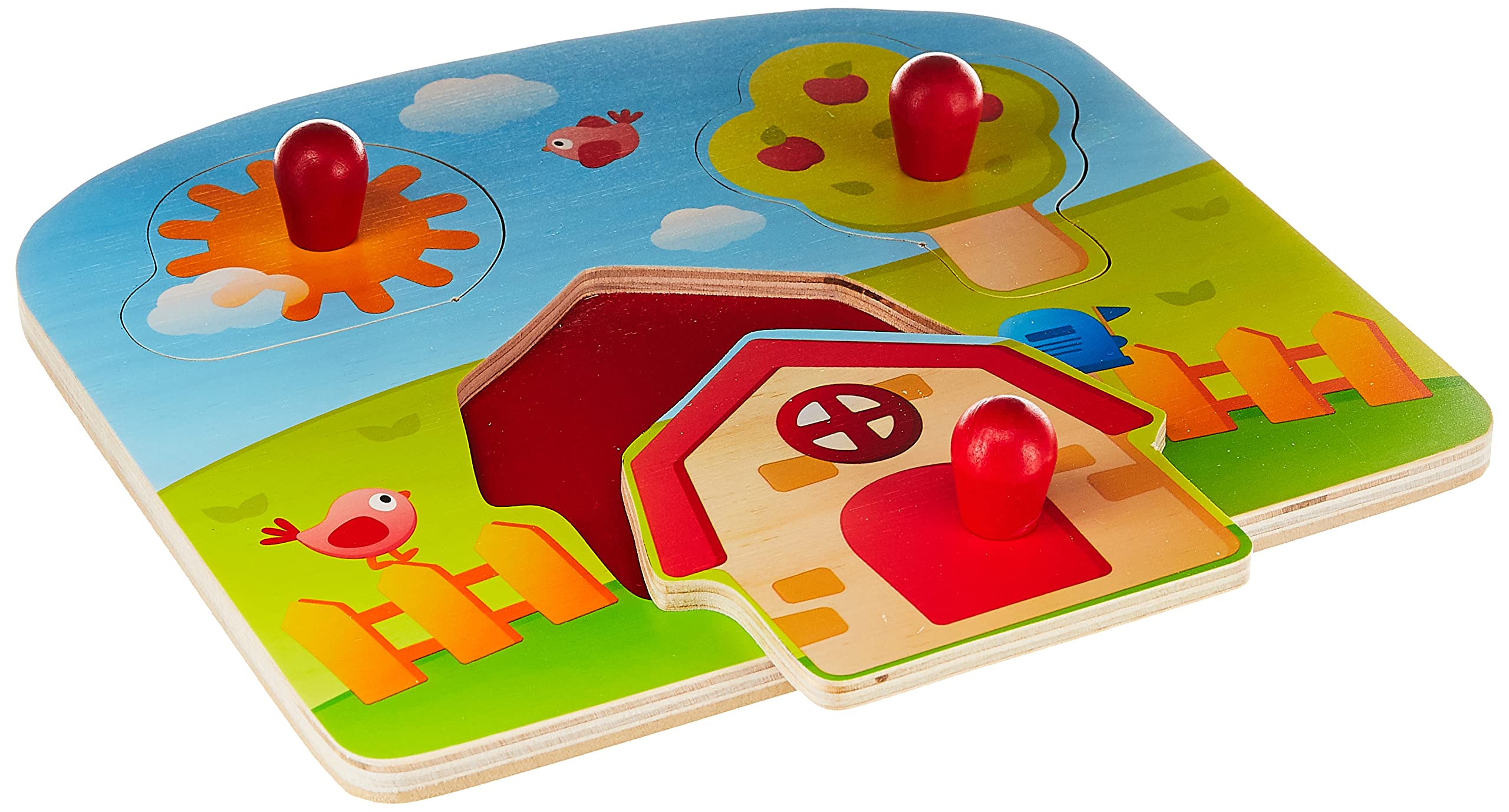 Hape E1310 puzzle legno tropical con pomelli