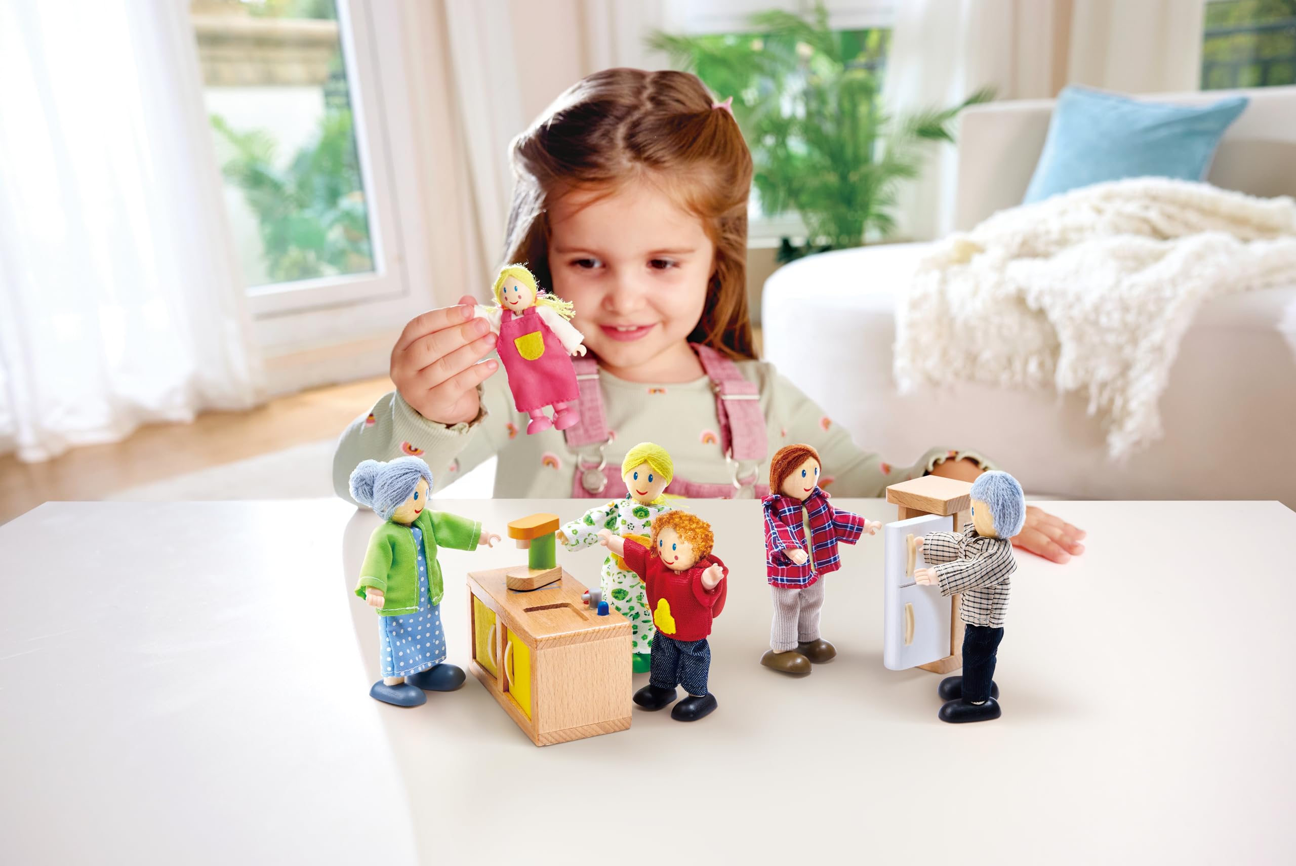 Hape E3500 Famiglia Felice personaggi legno 6 pezzi