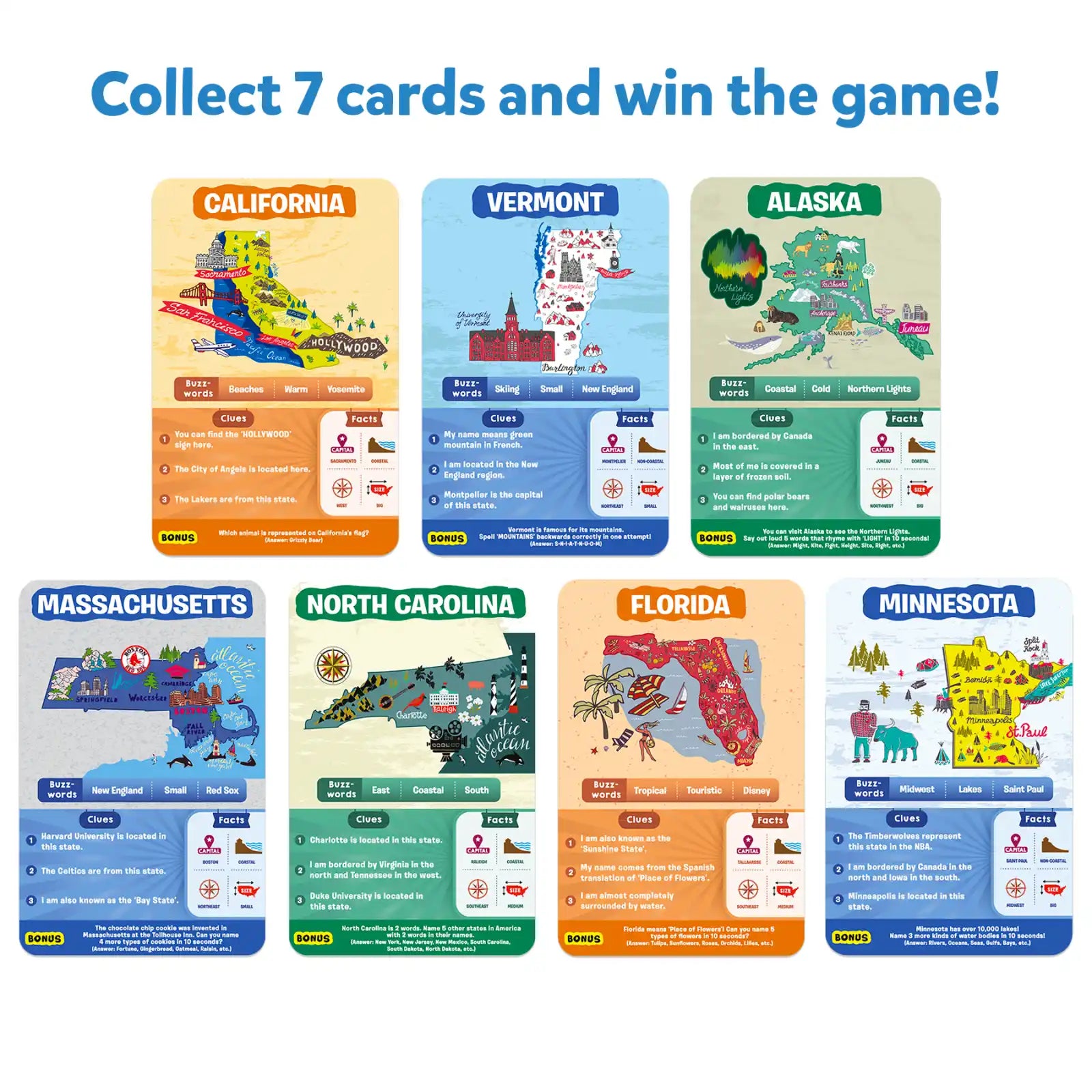 Skillmatics Guess in 10 States of America gioco di carte 8+ anni