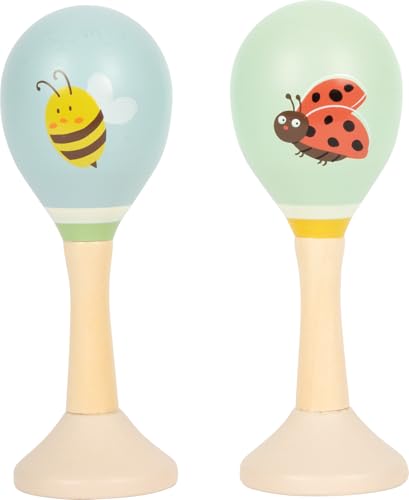 smallfoot Piccoli Amici 12726 maracas legno 2 pezzi animali