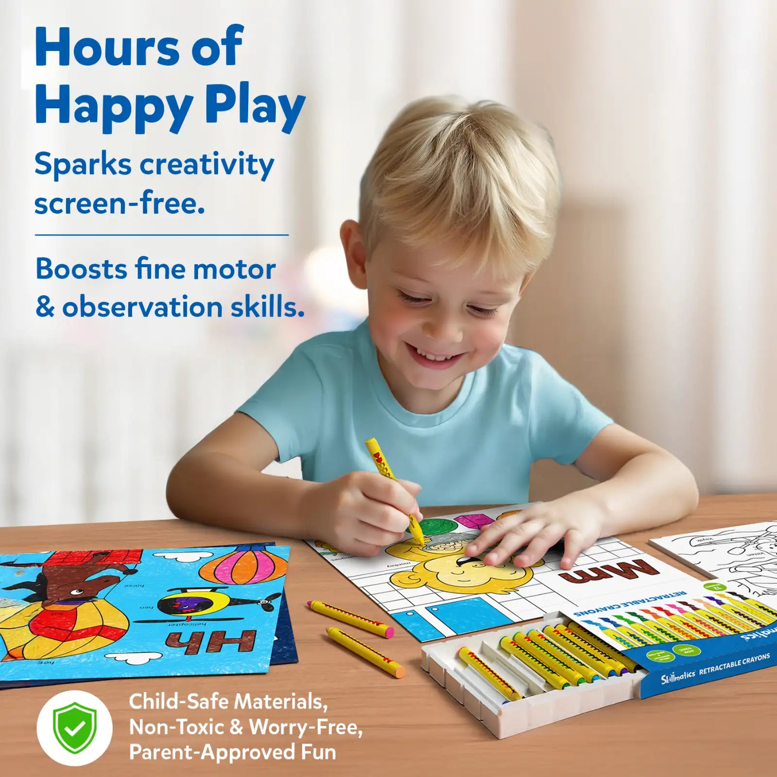 Skillmatics Color and Learn Letters Numbers Phonics Shapes libro 3-6 anni