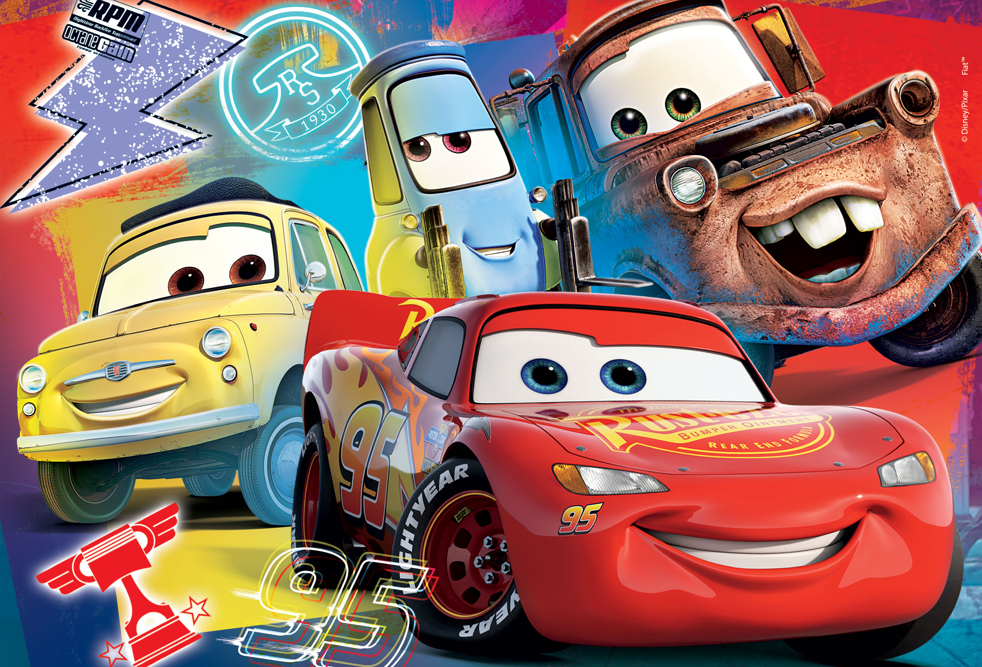Lisciani Disney Cars Maxifloor puzzle 2x60 pezzi da colorare