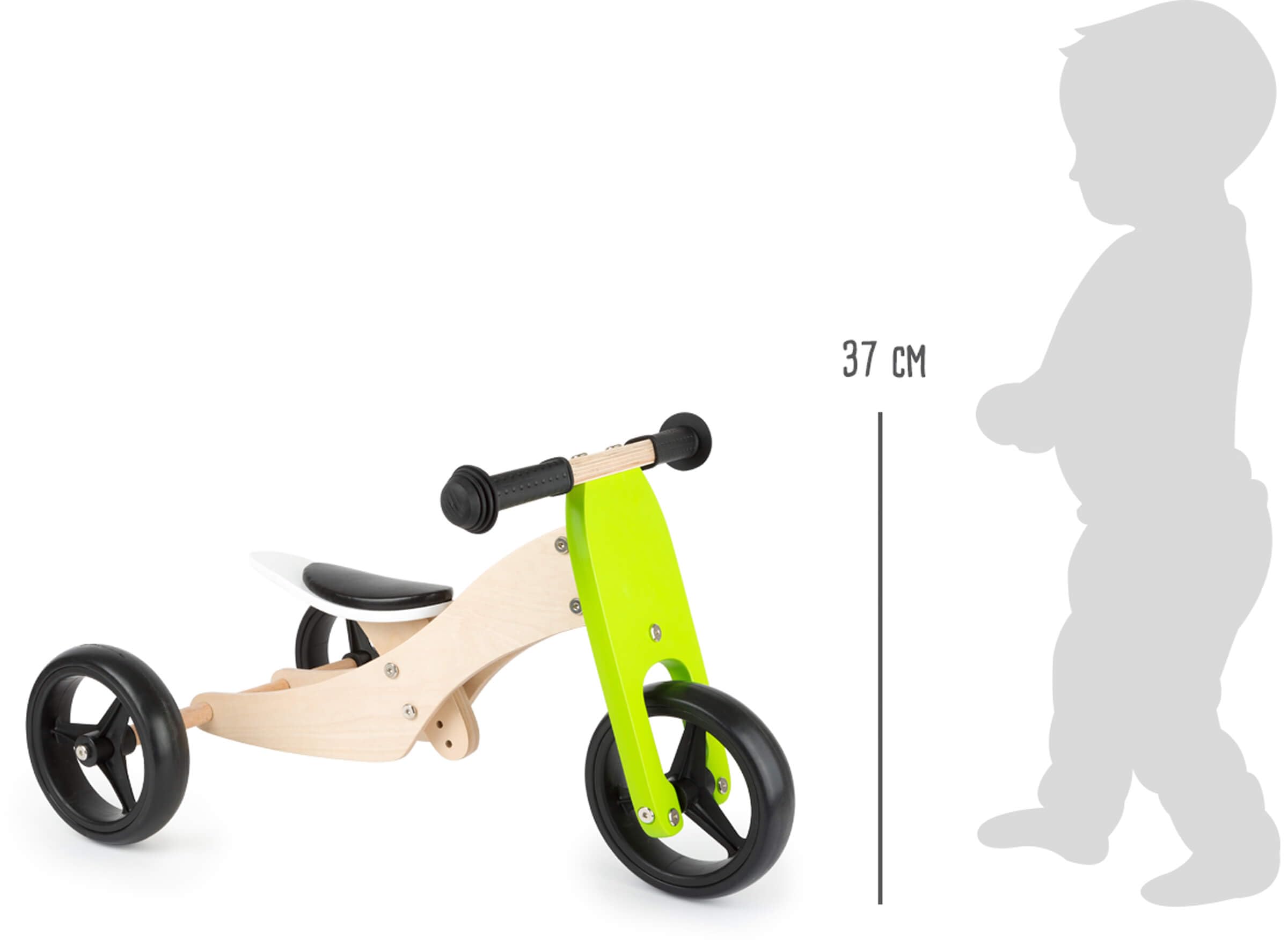 small foot 11255 trike 2 in 1 verde sella regolabile