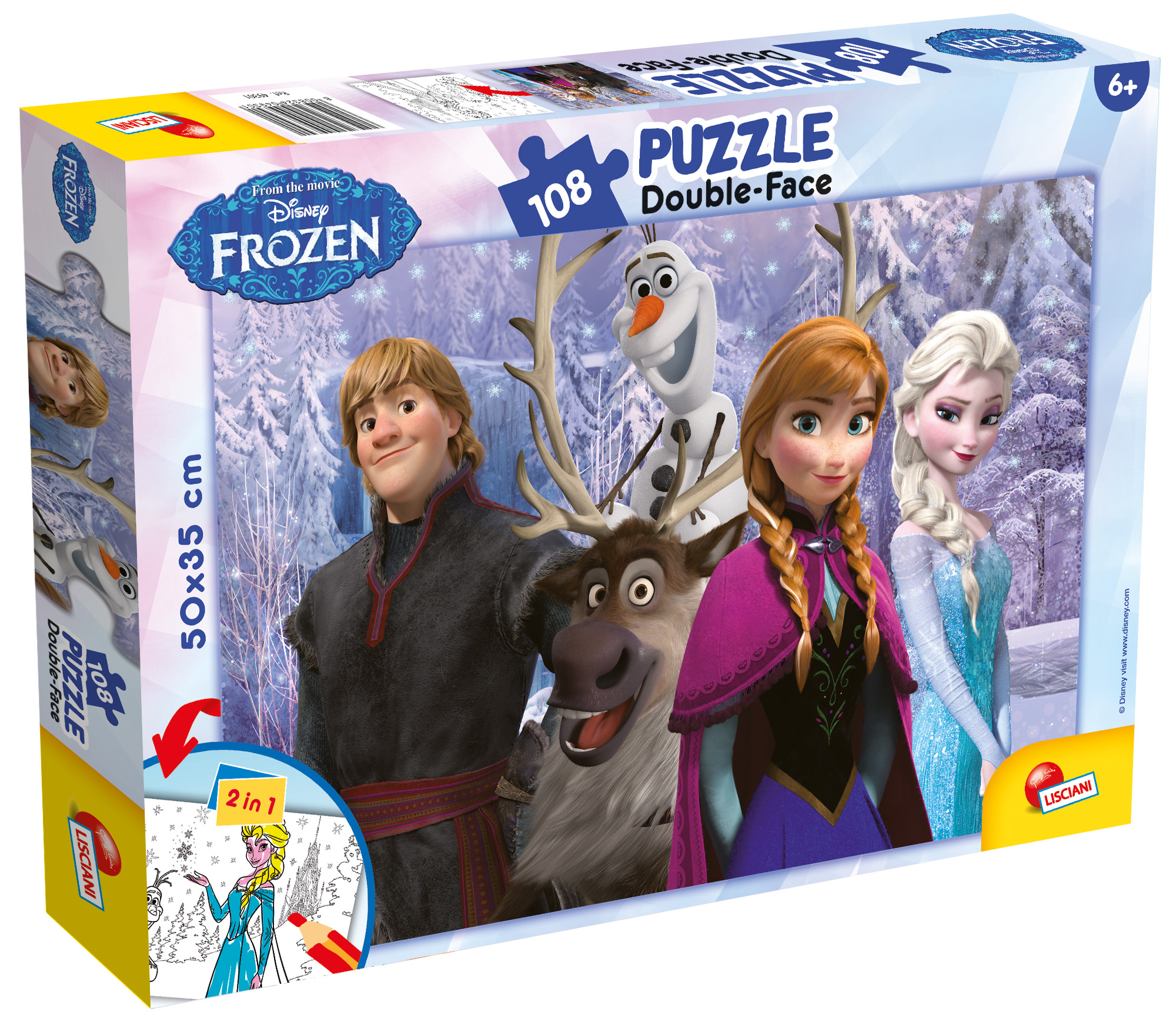 Lisciani Disney Puzzle DF Plus 108 Frozen puzzle da colorare