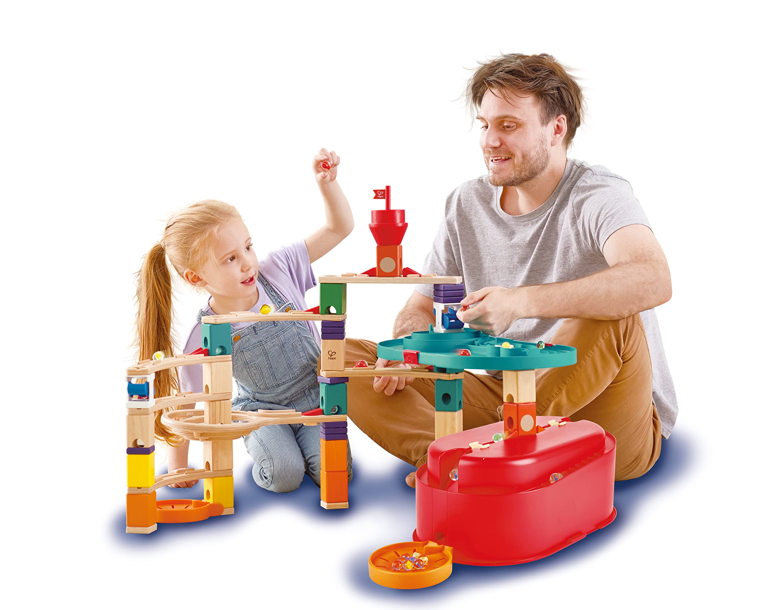 Hape Quadrilla pista biglie contenitori componibili legno