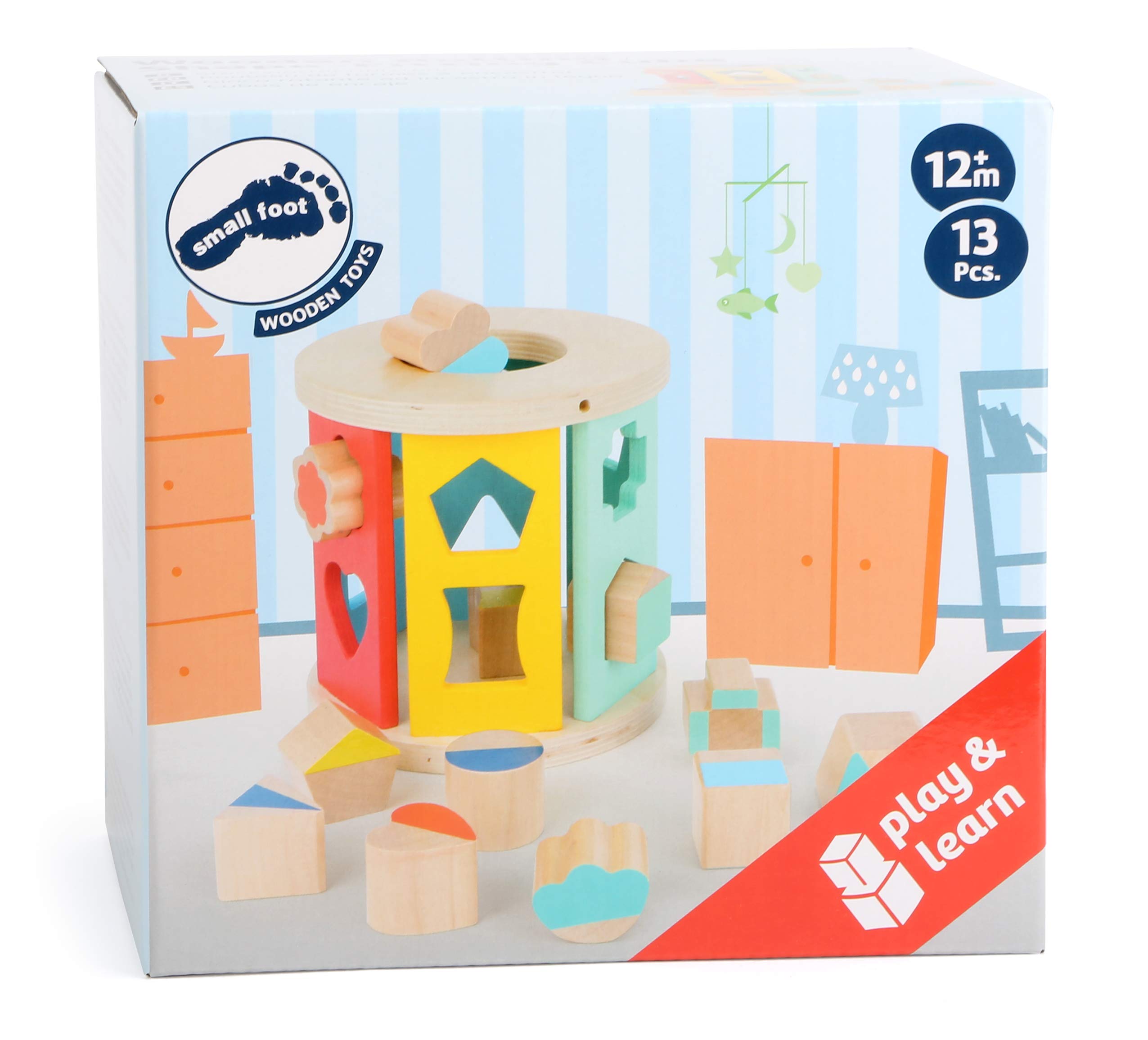 smallfoot Cubo Ordinamento Forme rotolante gioco legno 12 pezzi