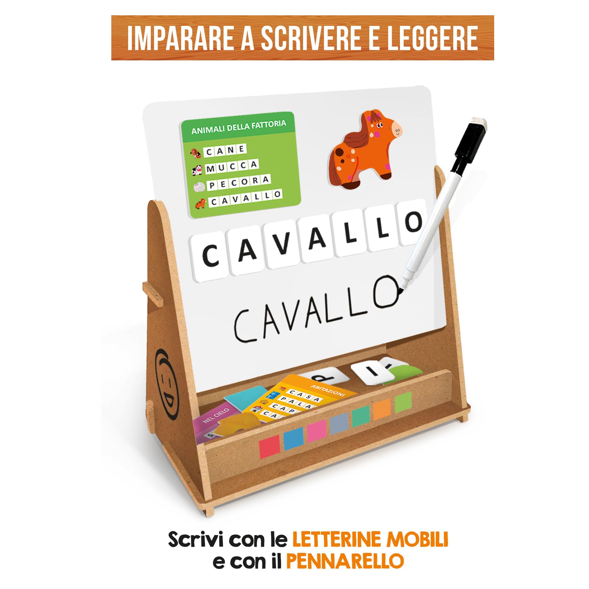 Headu Lavagna Didattica Magnetica gioco Montessori legno 3-6 anni