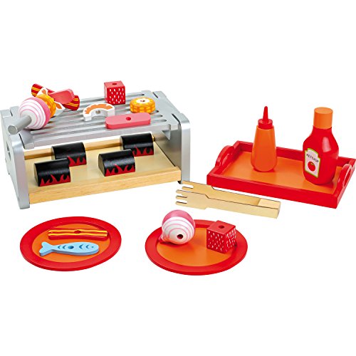 Smallfoot 2020810 set gioco cucina barbecue legno