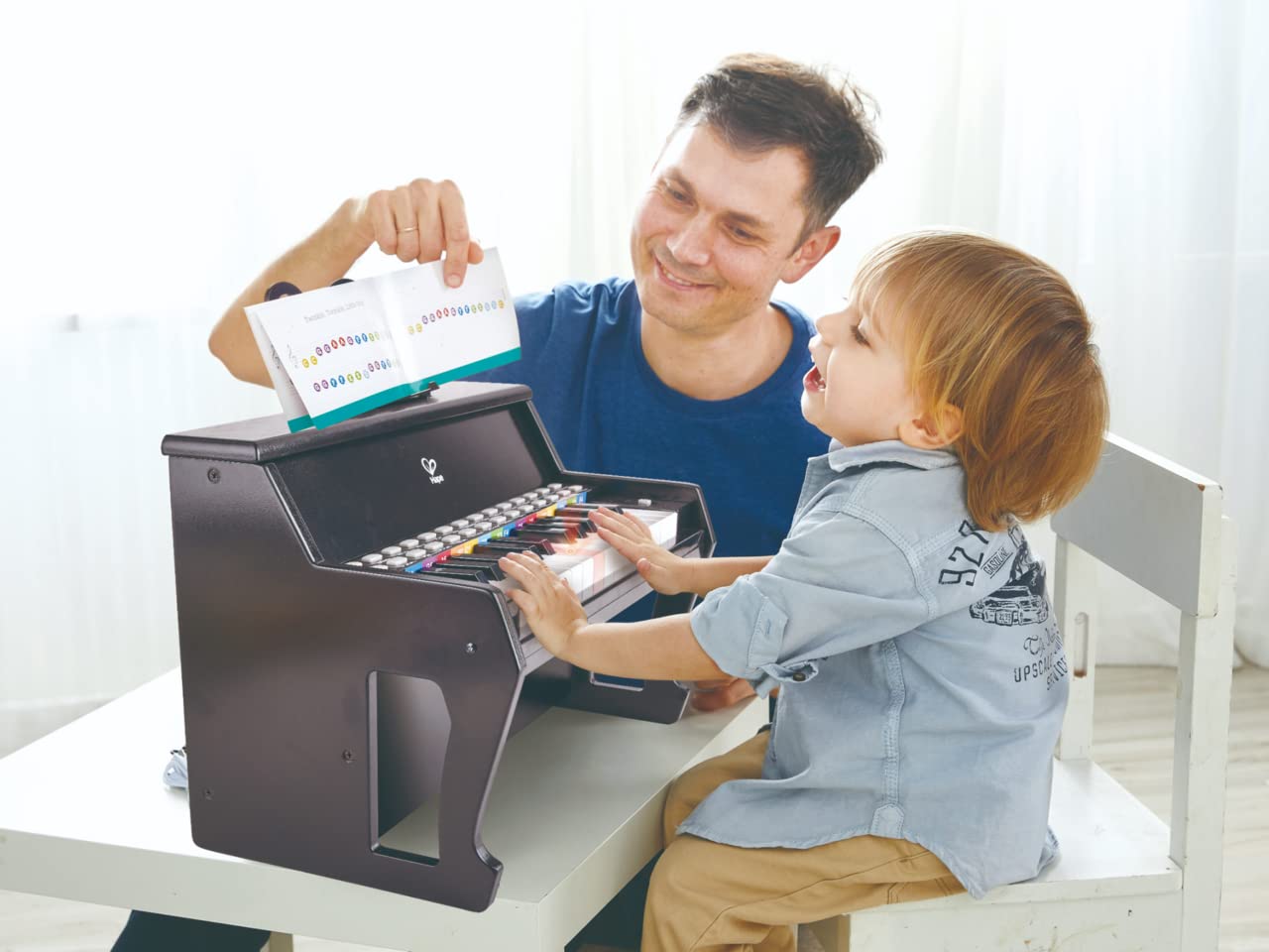 Hape Impara con le Luci Piano Nero pianoforte 25 tasti luminosi