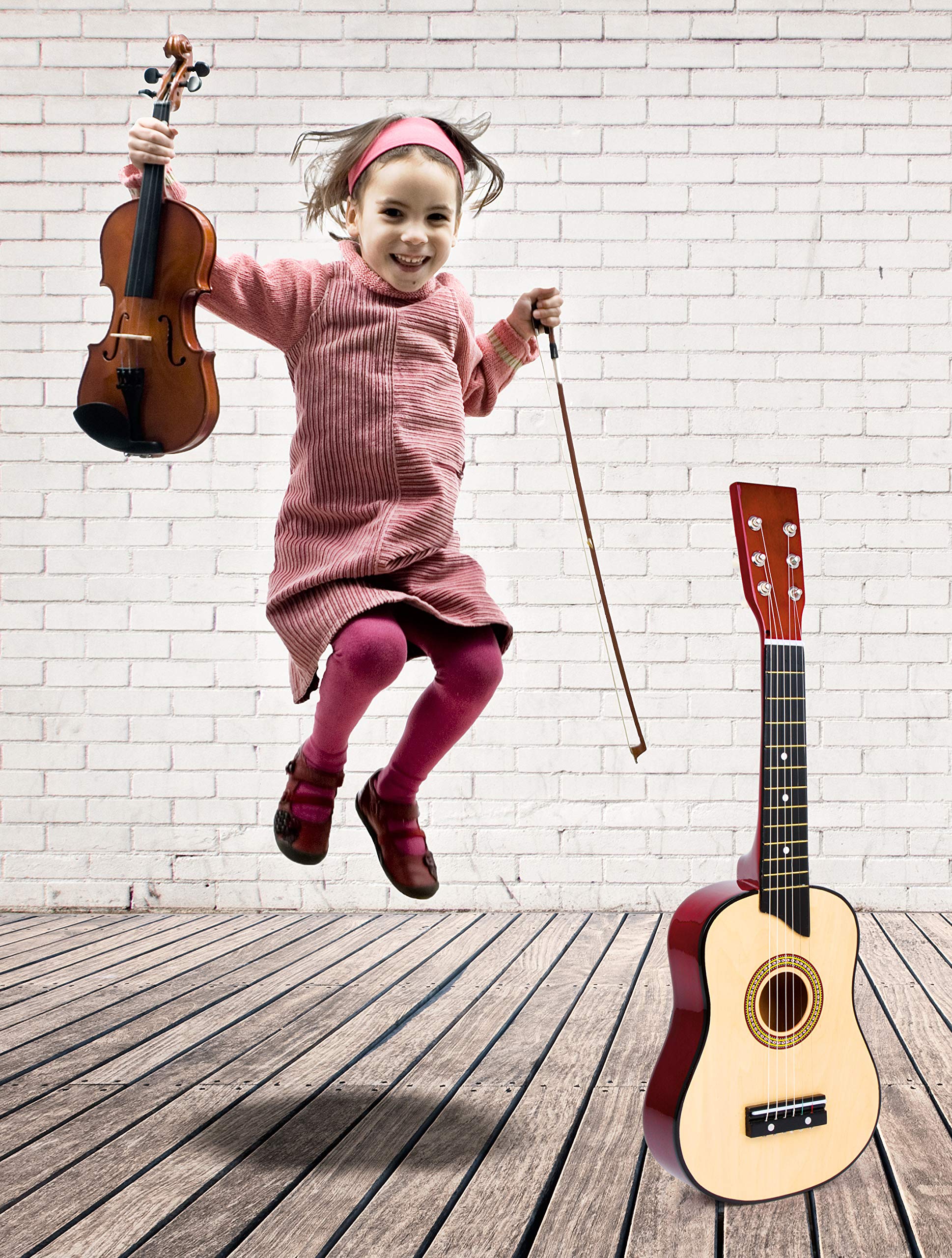 smallfoot Natura chitarra bambini legno 6 corde con plettro