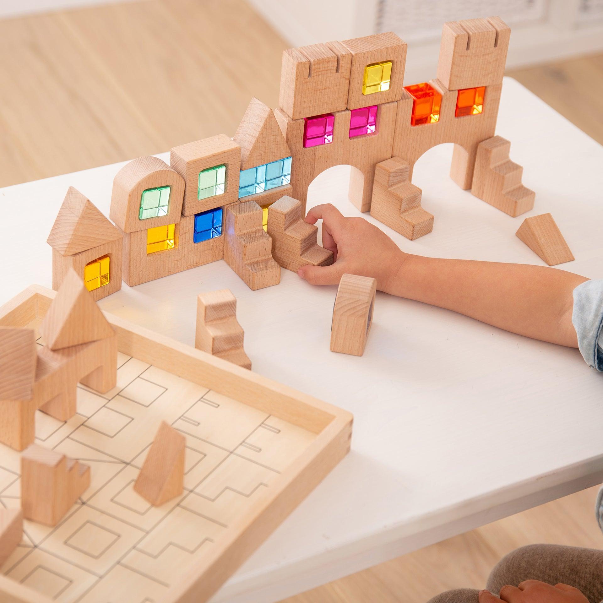 Tickit Wooden Building Gem Blocks costruzioni 25 pezzi da 3 anni
