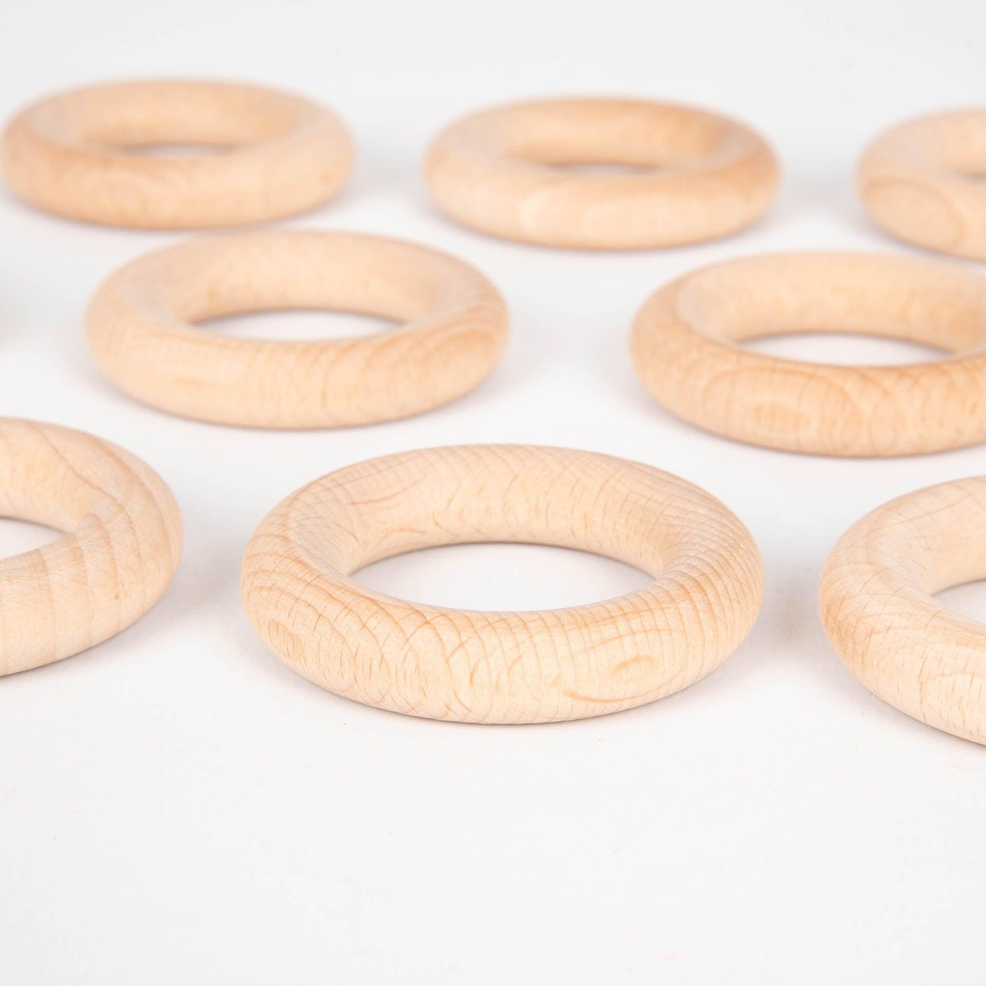 Tickit Natural Wooden Rings Anelli Legno 10 Pezzi 4,8 cm