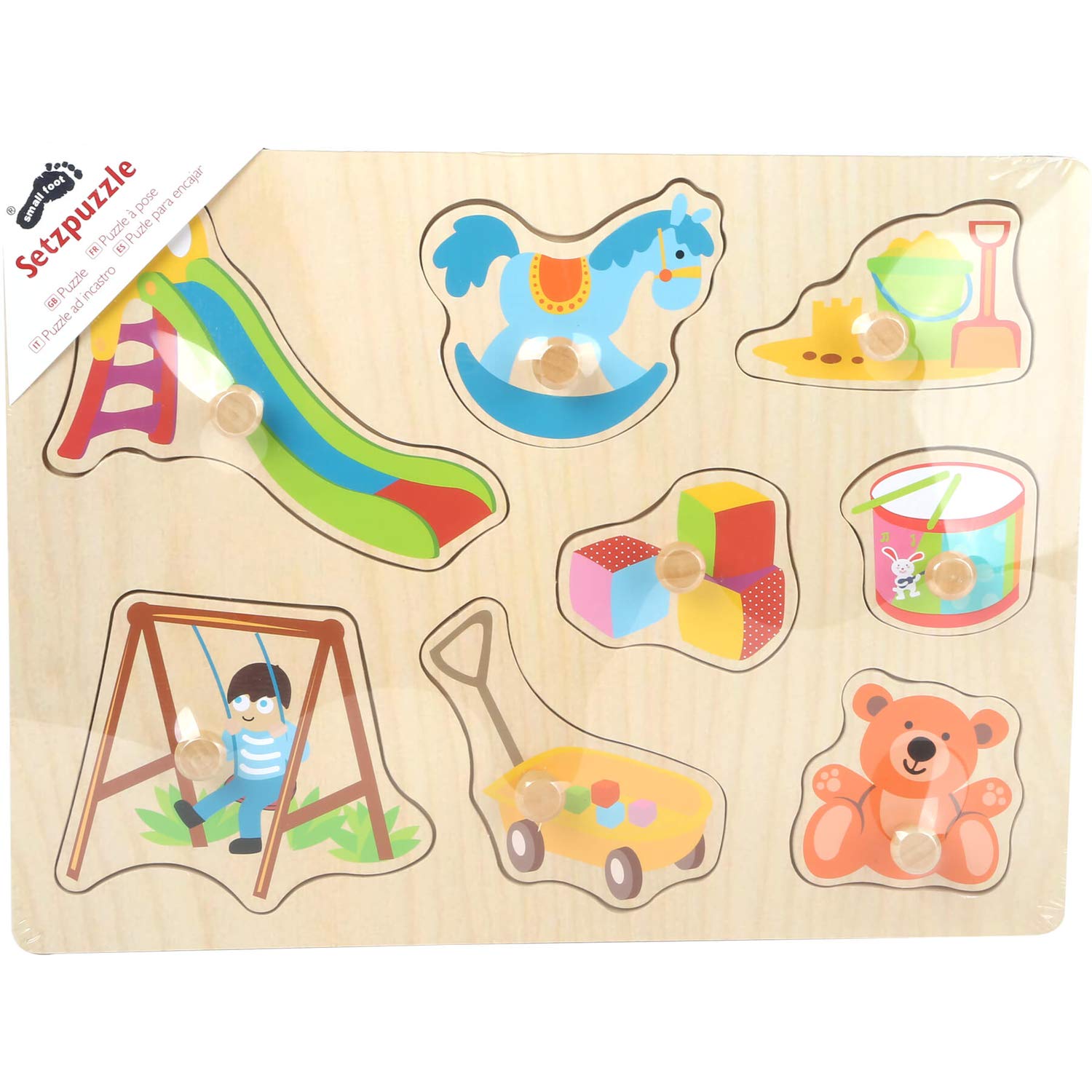 smallfoot 10447 puzzle in legno 8 pezzi