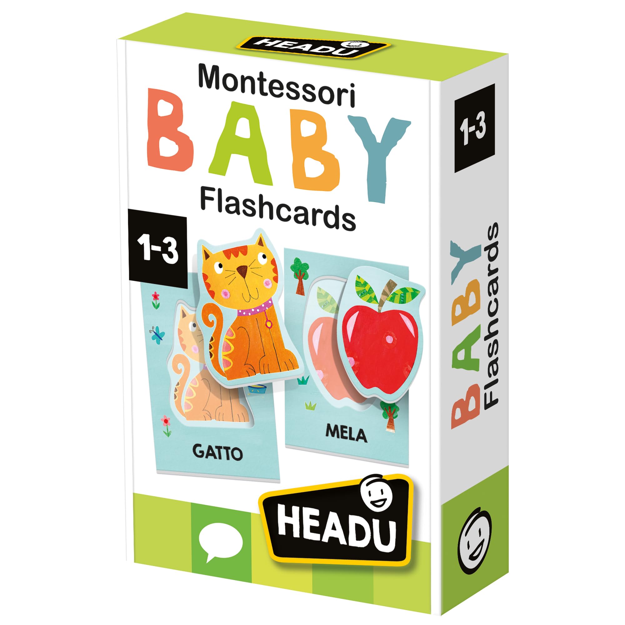 Headu Baby Flashcards Montessori Prime Parole flashcards 1-3 anni