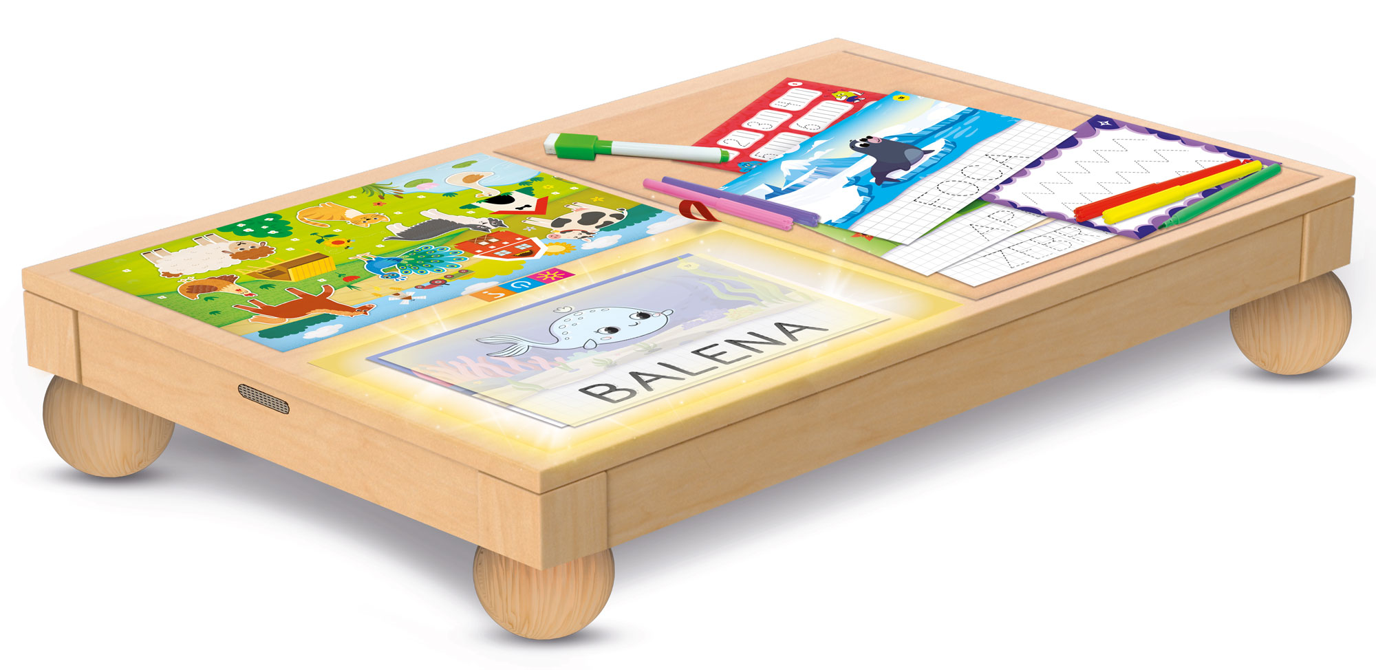 Lisciani Montessori Legno Tavolo Multi Attivita 3 in 1 luminoso