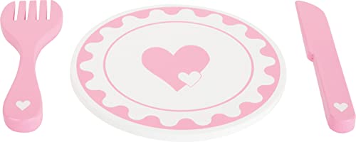 smallfoot 10890 Set Posate in Legno Rosa 6 Pezzi
