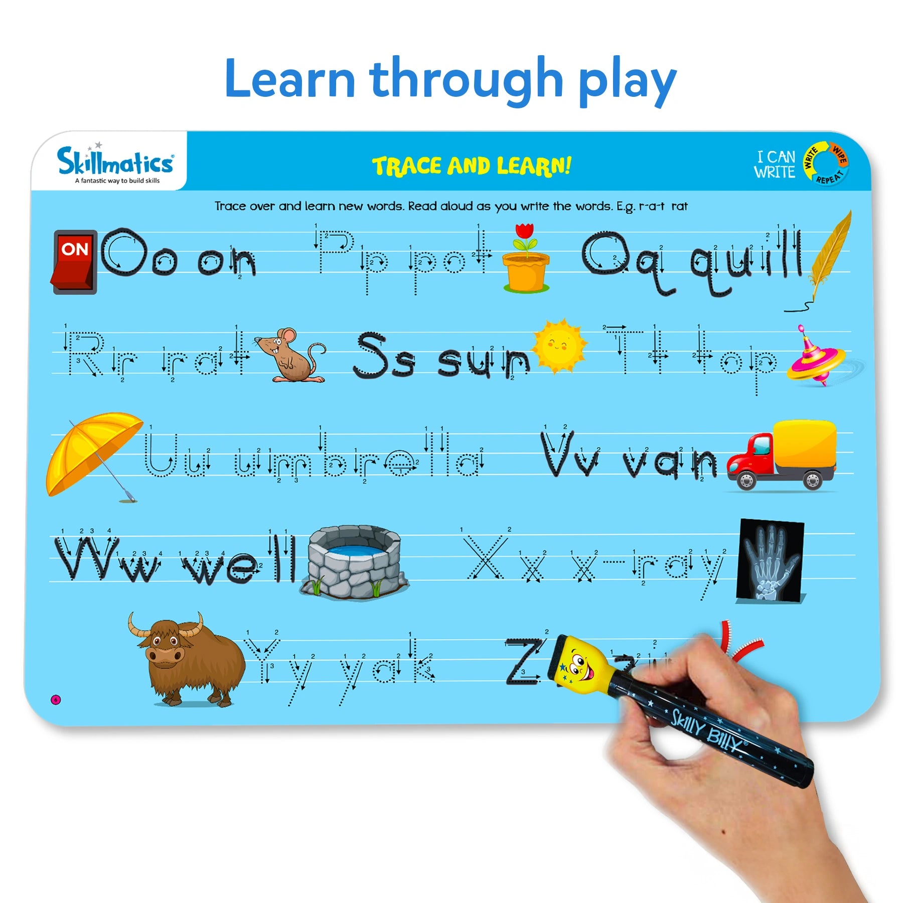 Skillmatics I Can Write tappetini cancellabili 3-6 anni