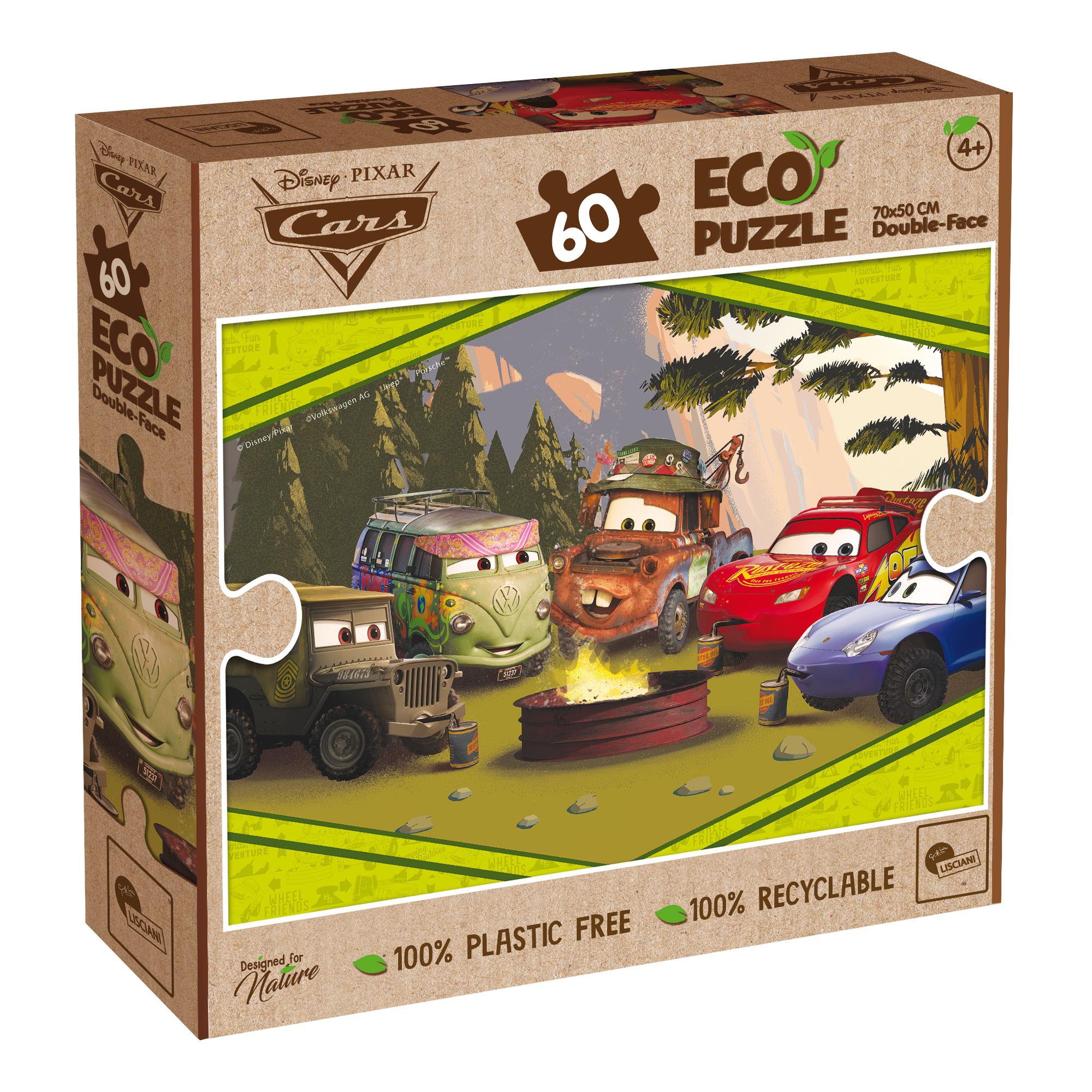 Lisciani Disney Eco-Puzzle Cars 60 puzzle double-face da colorare