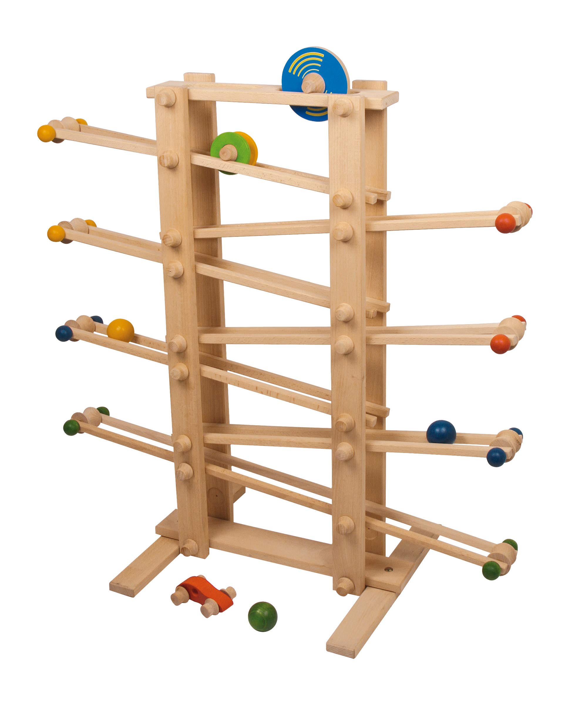 smallfoot Pista per biglie gigante in legno con campanella