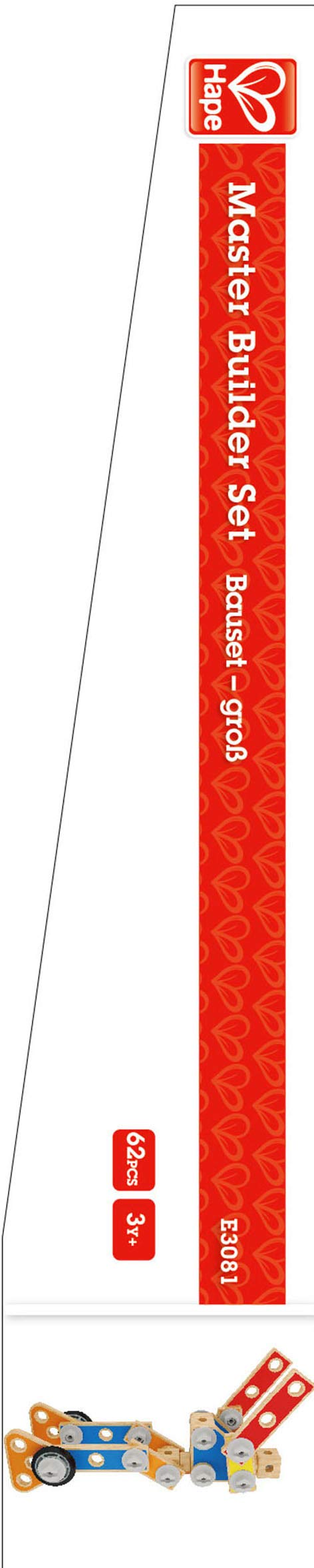 Hape E3081 set costruzioni legno avanzato 62 pezzi