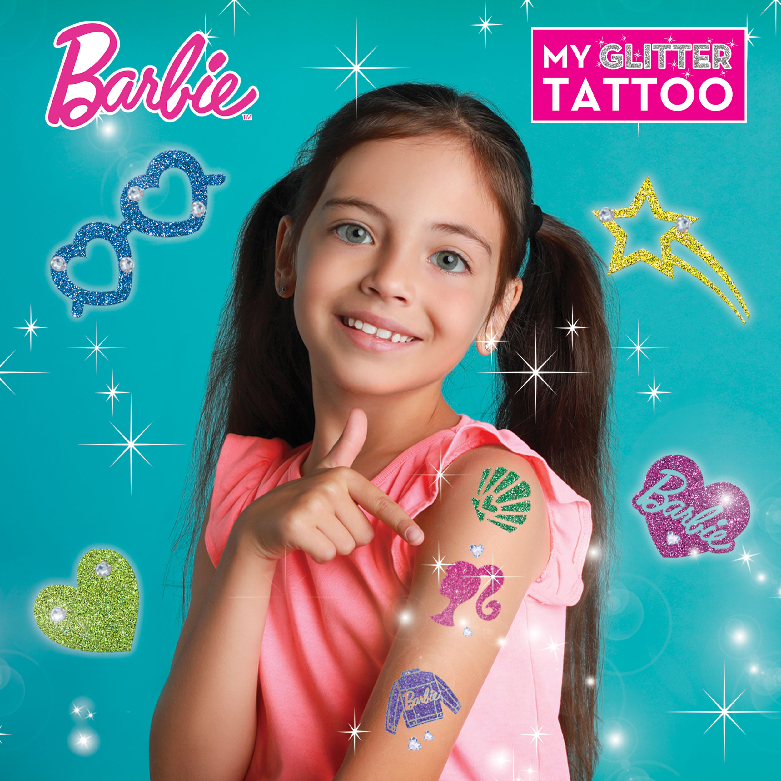Lisciani Barbie My Glitter Tattoo kit tatuaggi con gemme