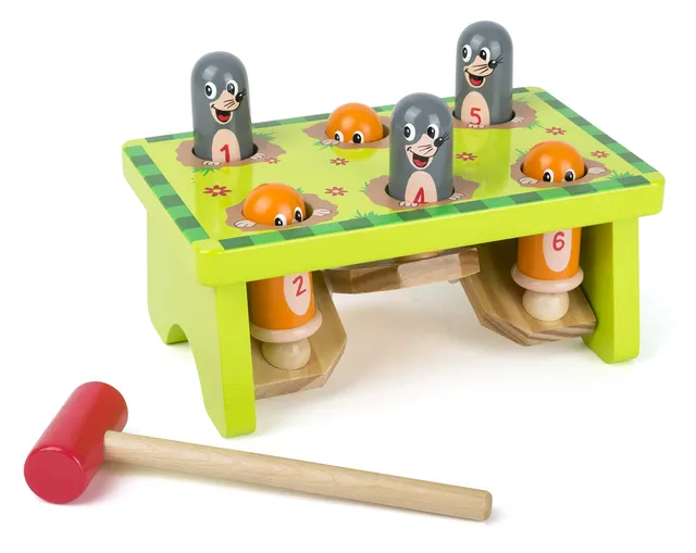 Small Foot 11162 Gioco Martelletto Talpa Legno Numeri 1-6