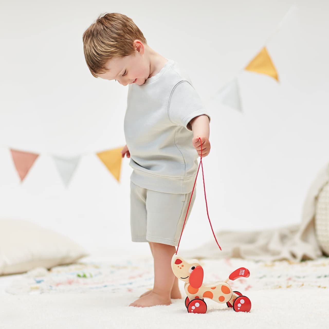 Hape Pepe cane trainabile legno con cordino dai 12 mesi