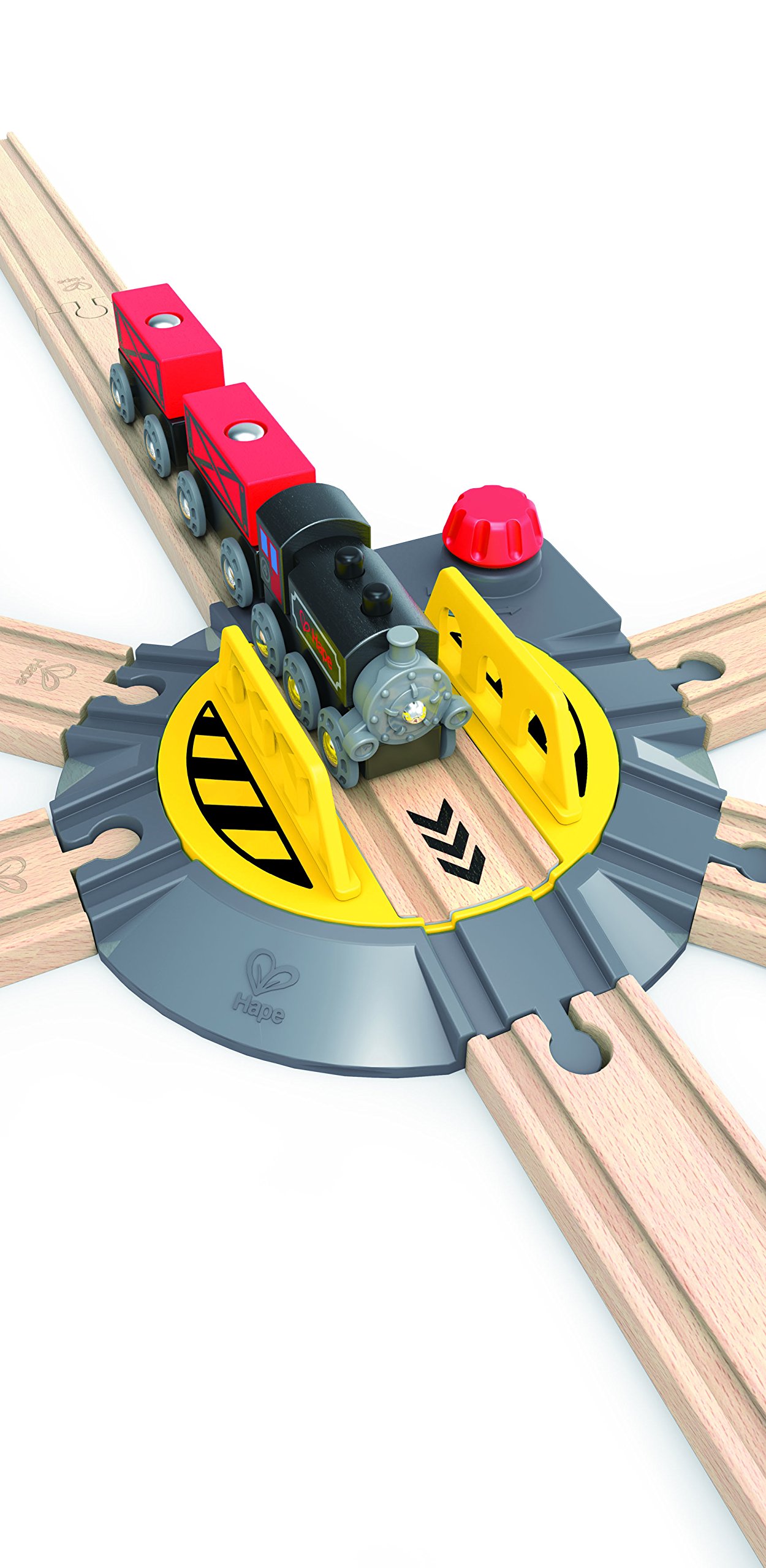 Hape piattaforma girevole trenini legno 6 direzioni manopola