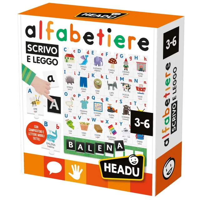 Headu Alfabetiere Scrivo e Leggo gioco tattile 3-6 anni
