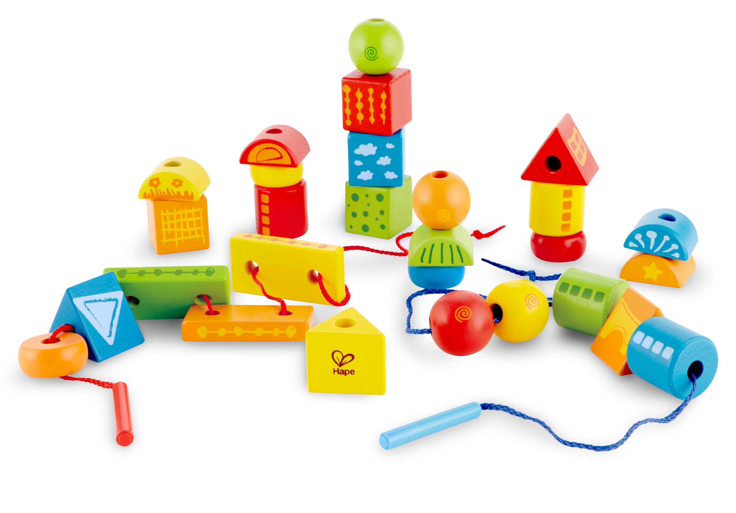 Hape forme da infilare blocchi legno 32 pezzi 3 anni